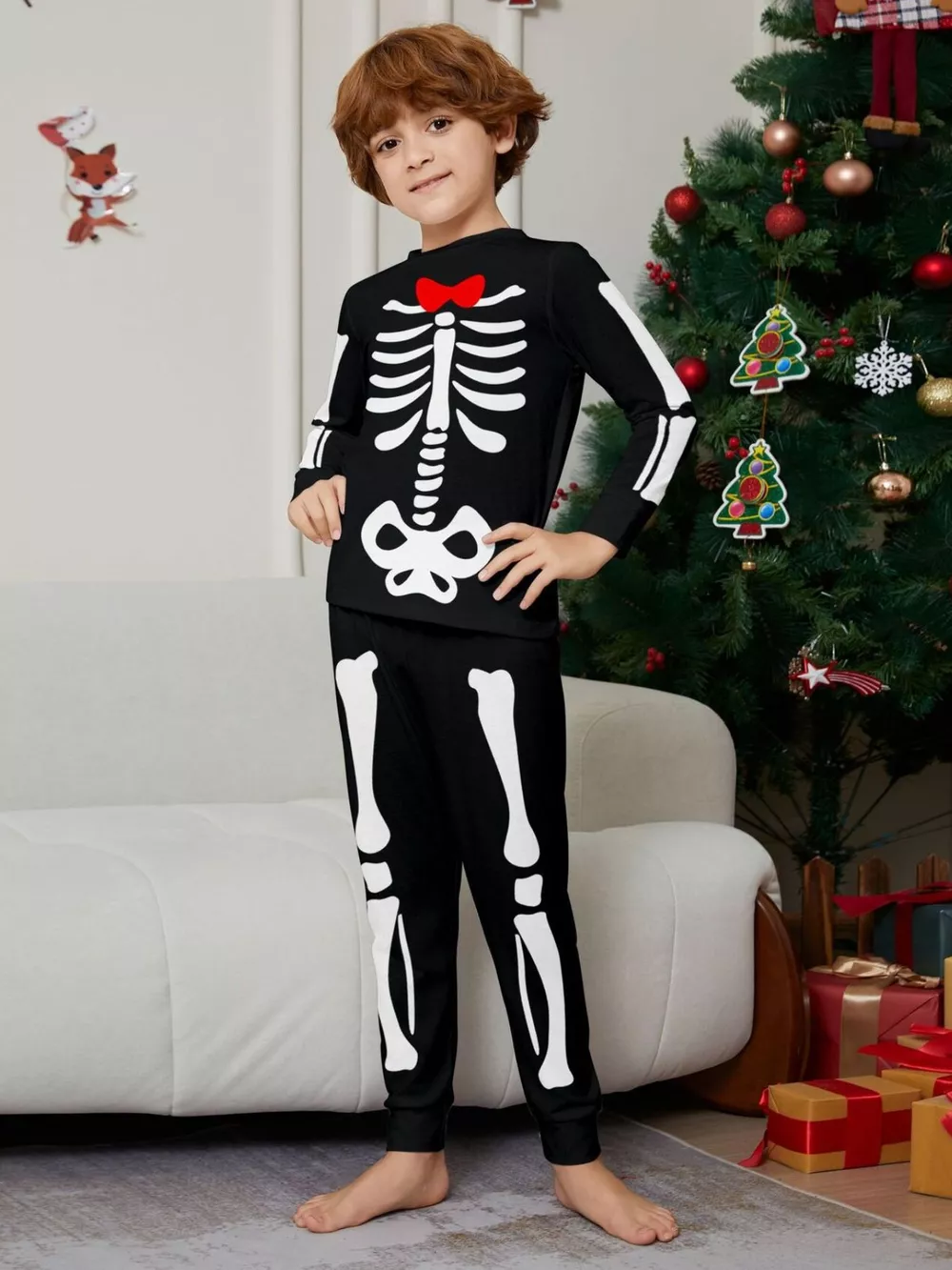 Full Size Matching Family Skeleton Pajama Set Plus Size, image 9