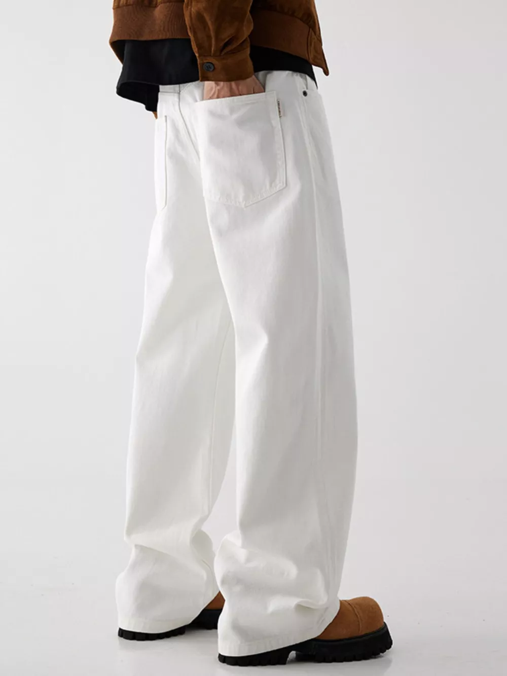 Men's Wide Leg Jeans with Pockets, image 5