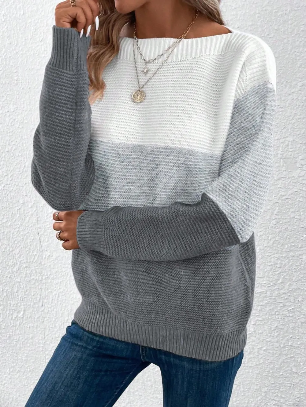 Color Block Boat Neck Sweater, image 23
