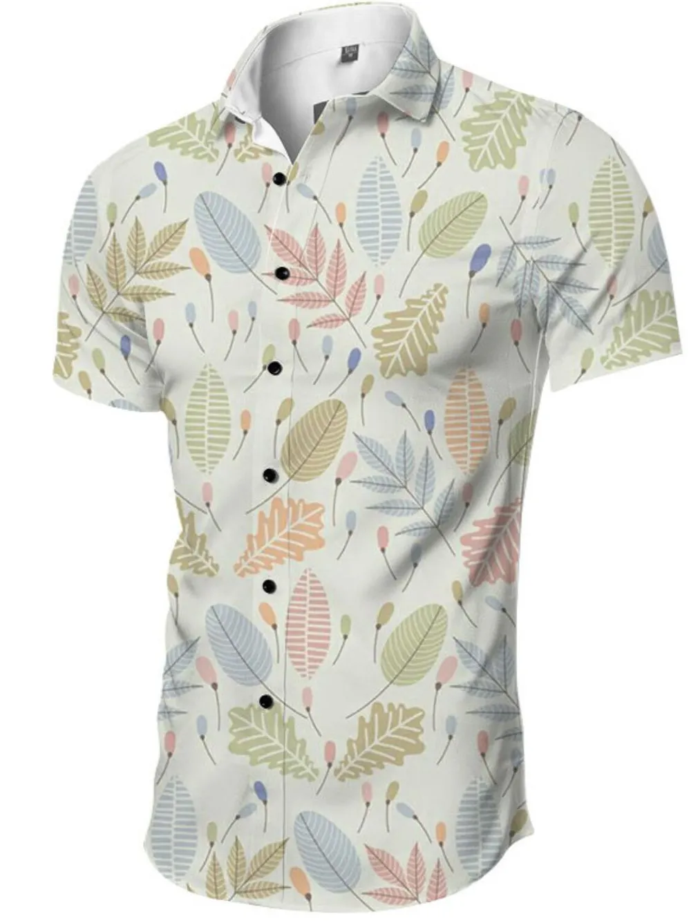 Men's Full Size Printed Collared Neck Shirt Plus Size