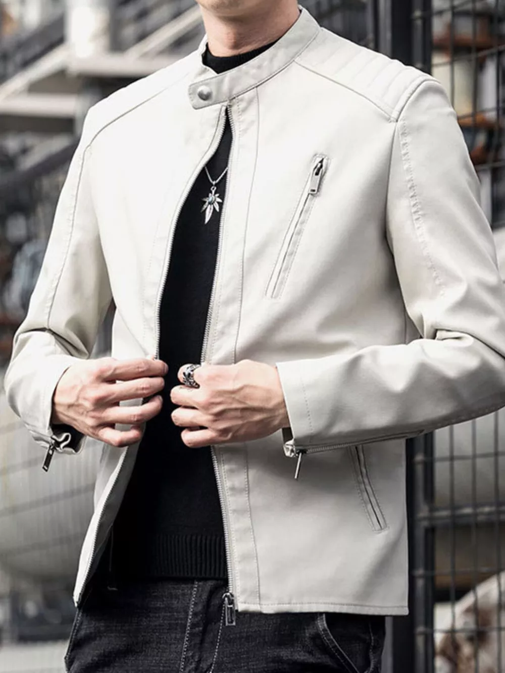 Men's Plus Size Zip Up Long Sleeve Jacket, image 8