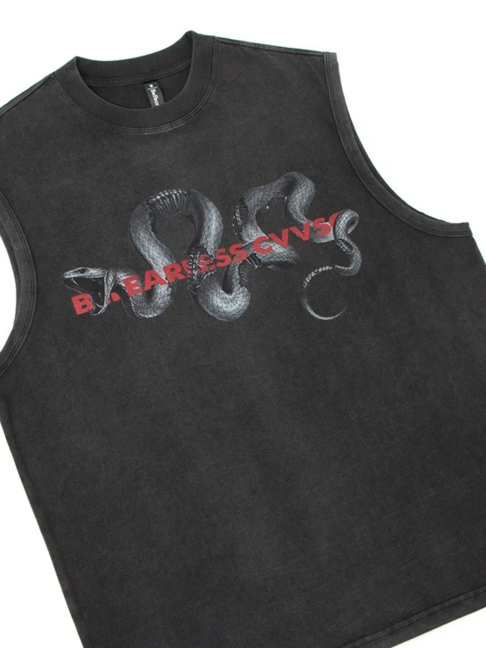 Men's Round Neck Snake Graphic Tank, image 3