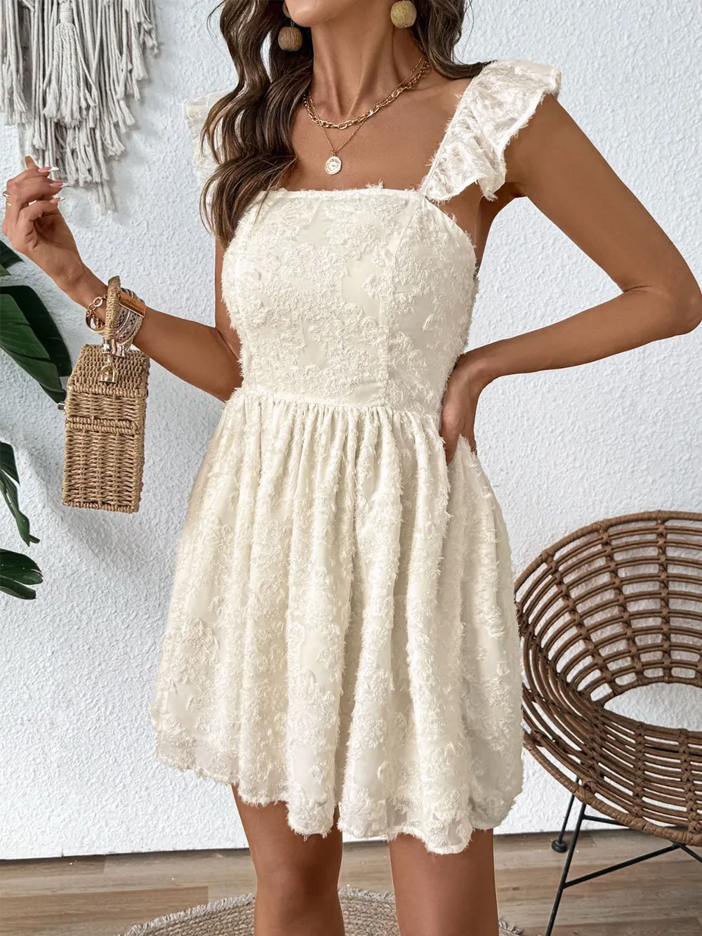 Cutout Cap Sleeve Mini Cami Dress, image 6