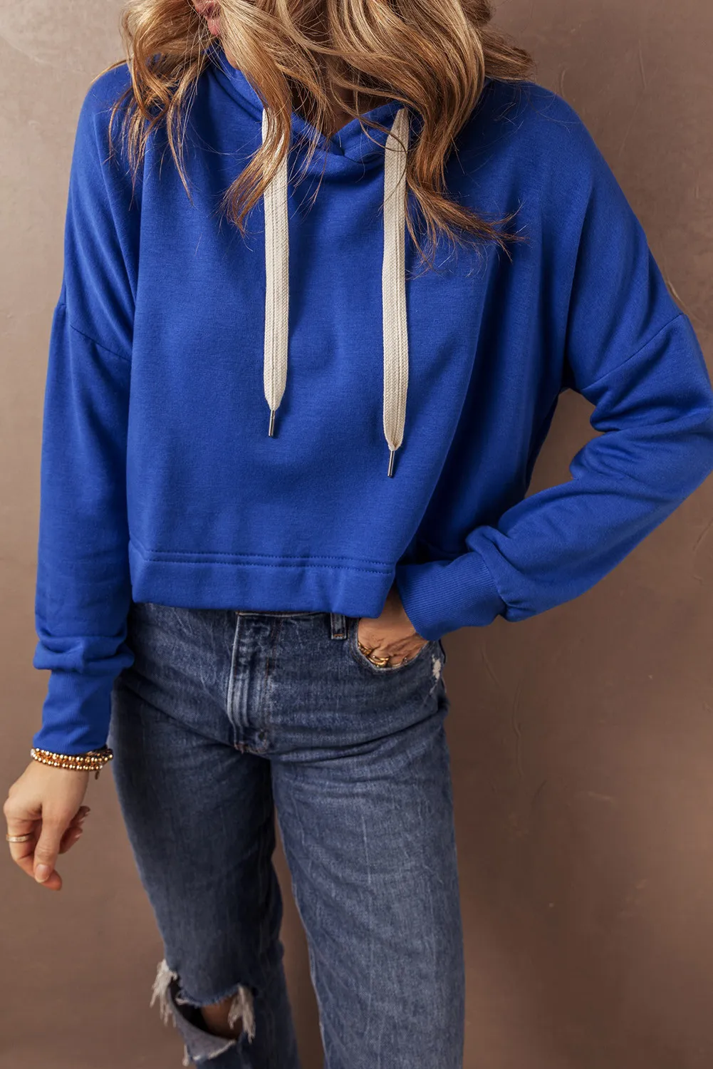 Drawstring Long Sleeve Hoodie, image 4