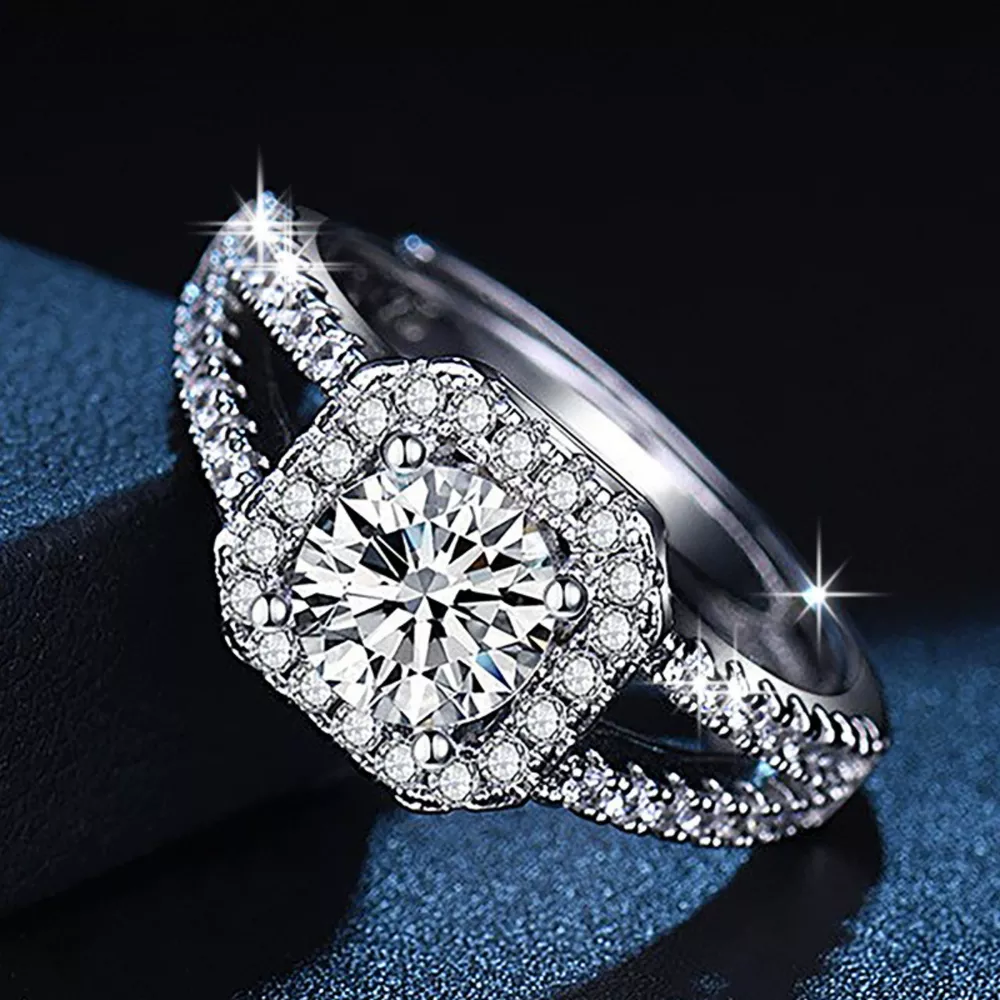 1 Carat Moissanite 925 Sterling Silver Ring, image 2
