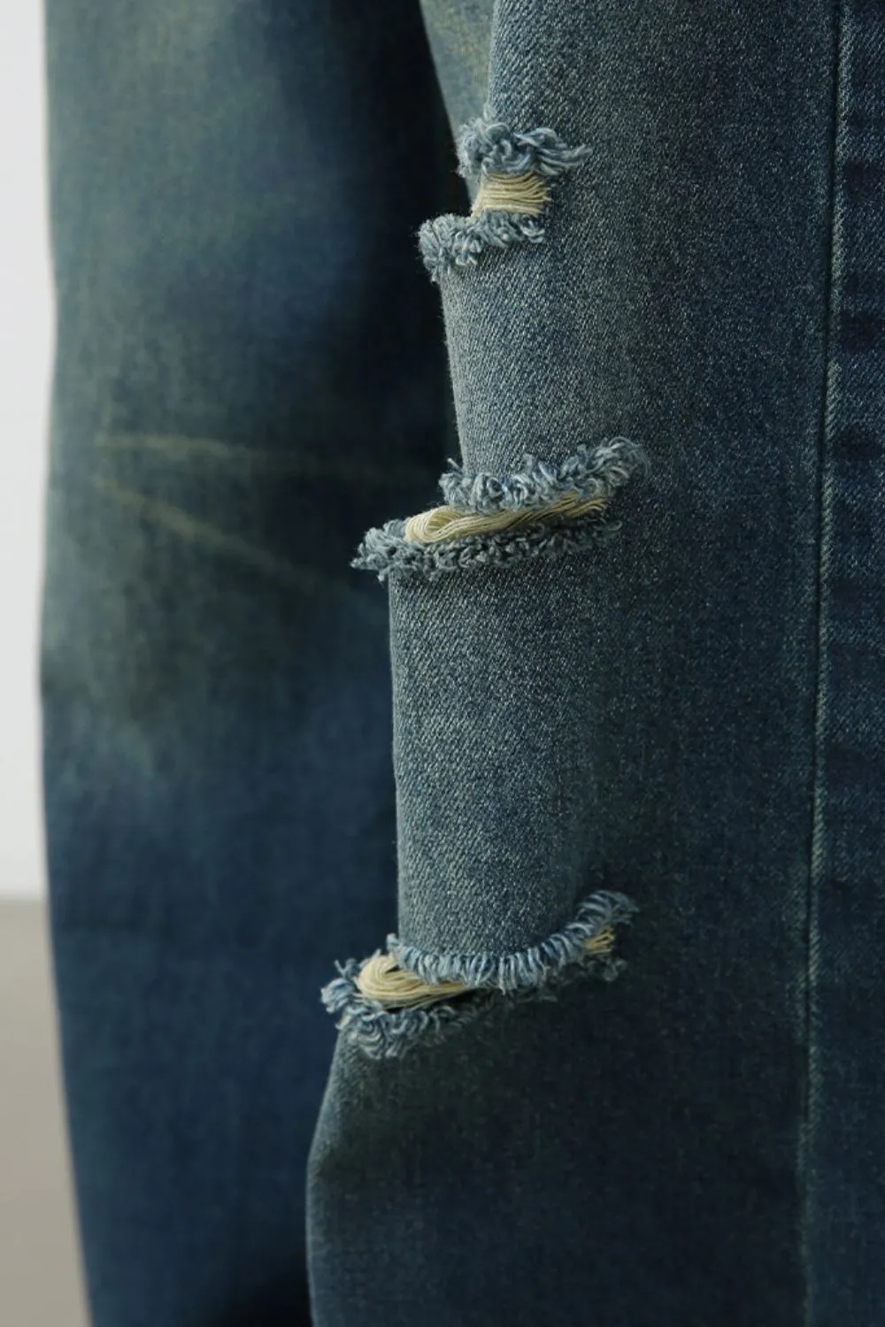 Men's Distressed Wide Leg Jeans, image 7