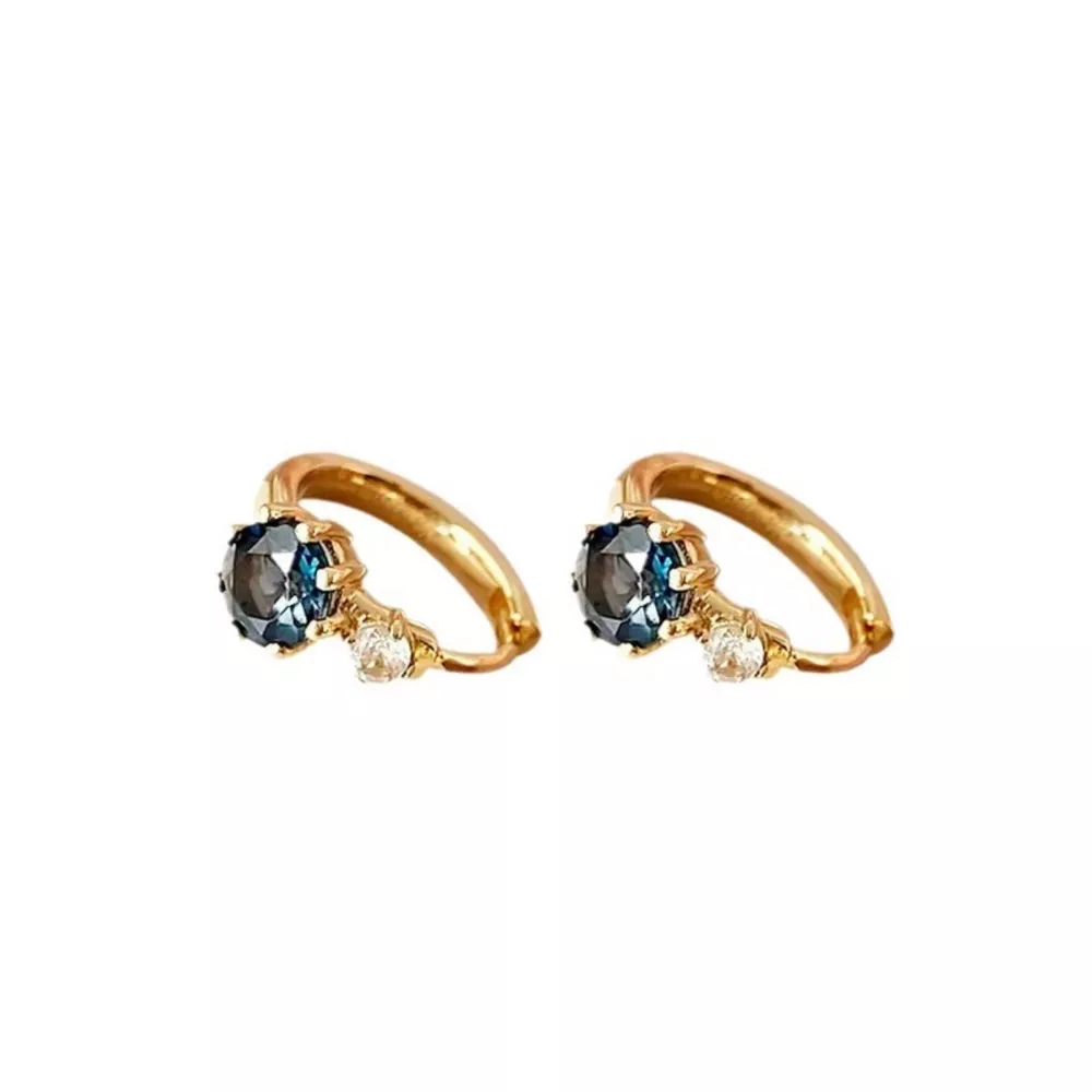 925 Sterling Silver Zircon Hoop Earrings, image 6