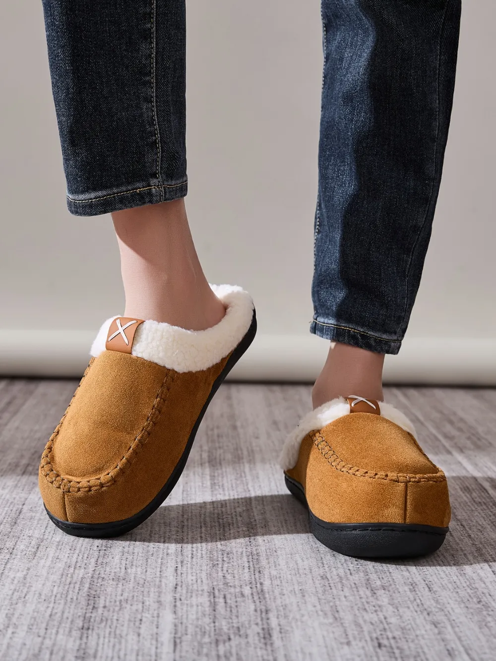Contrast Round Toe Flat Slippers, image 6