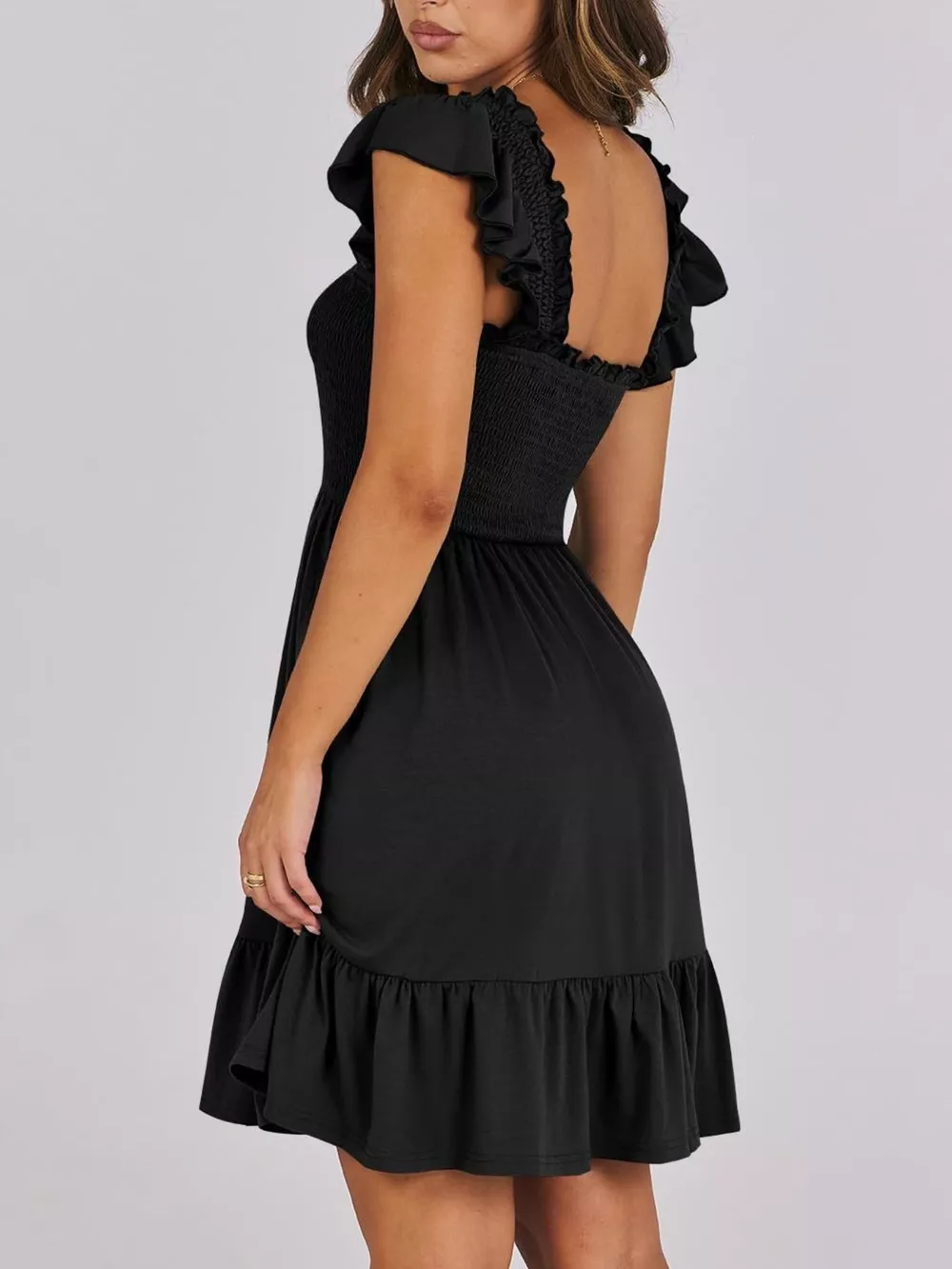 Smocked Ruffle Hem Mini Dress, image 10