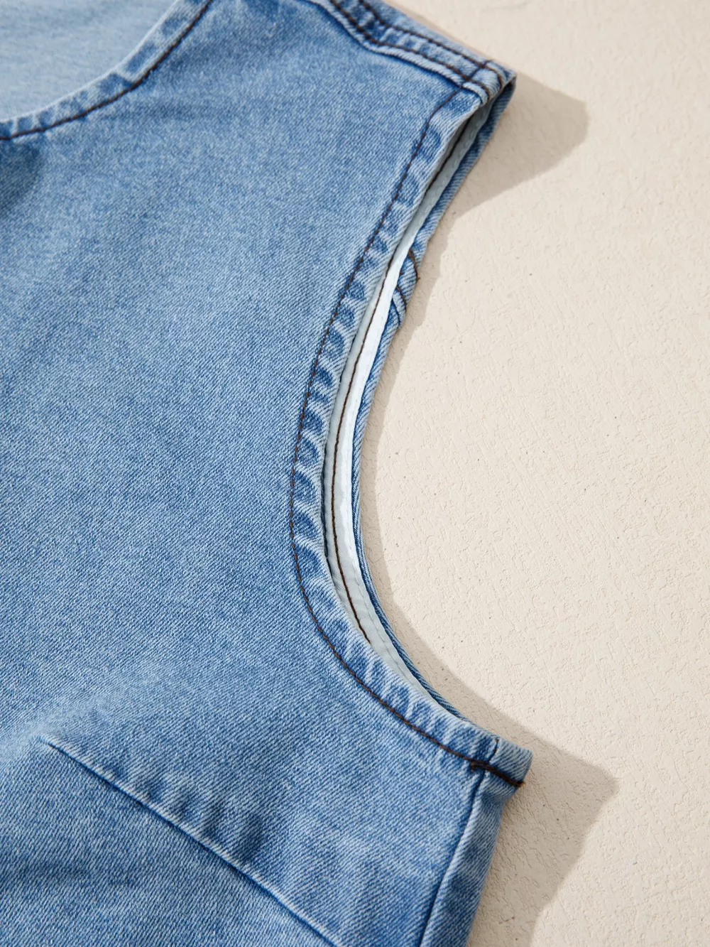 Buttoned Front Slit Denim Vest, image 6