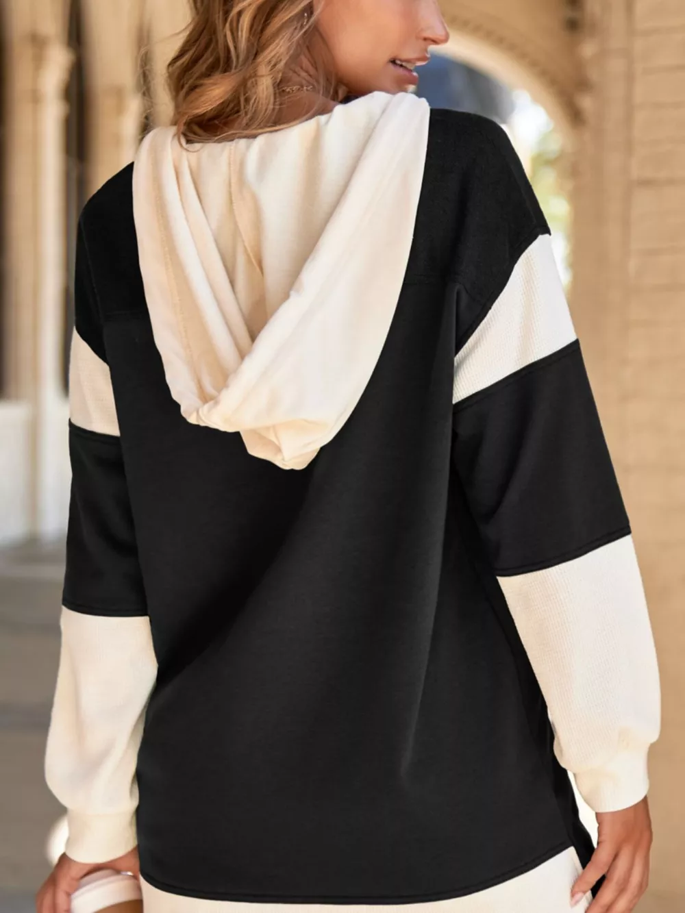 Button-Down Color Block Hoodie, image 8
