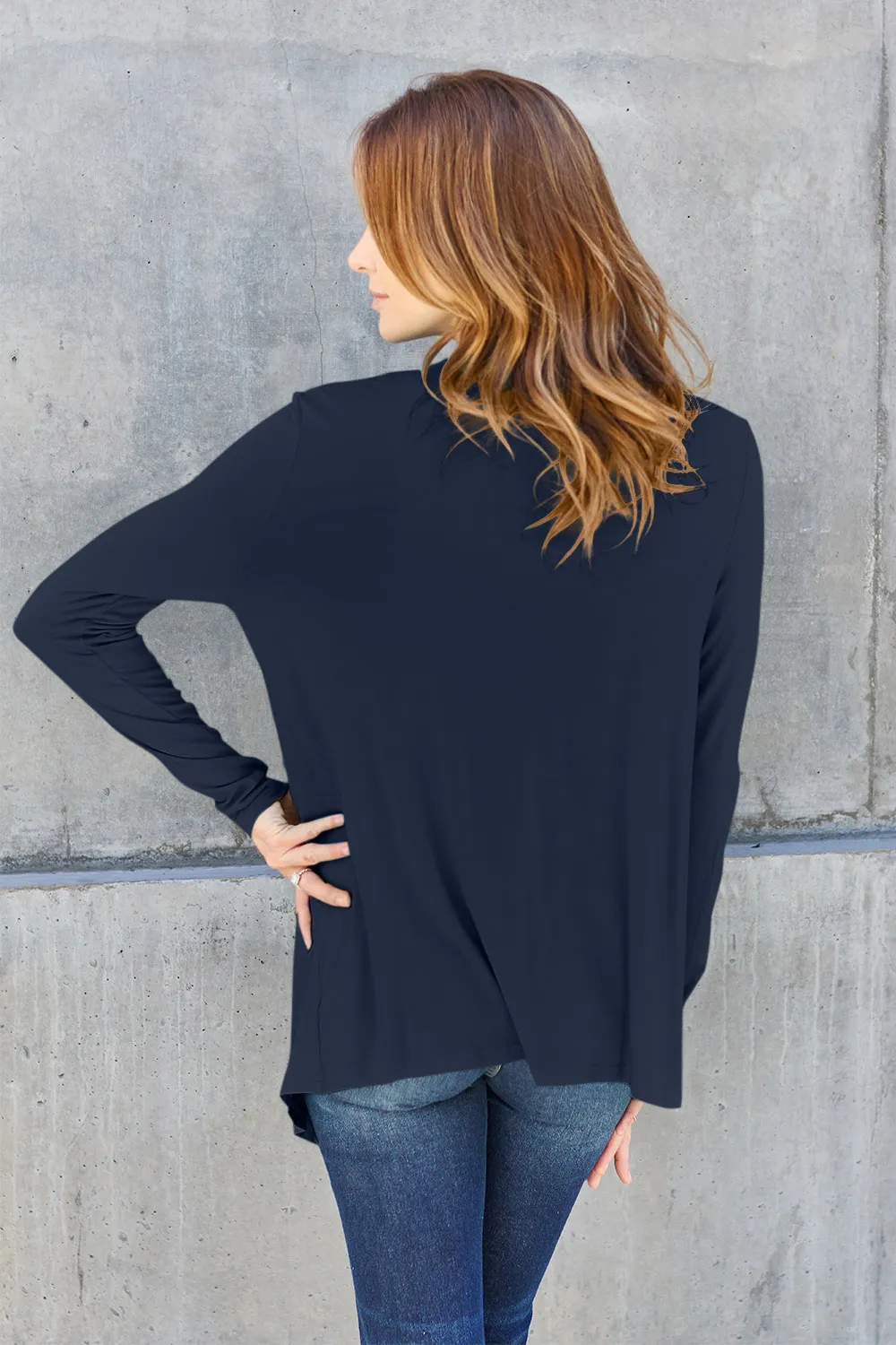 Full Size Open Front Long Sleeve Cardigan, image 13