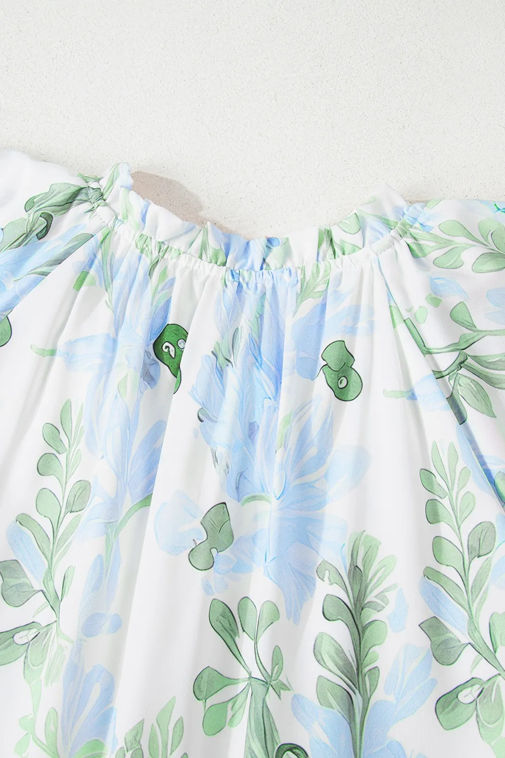 Floral Contrast Edge Layered Short Sleeve Mini Dress, image 16