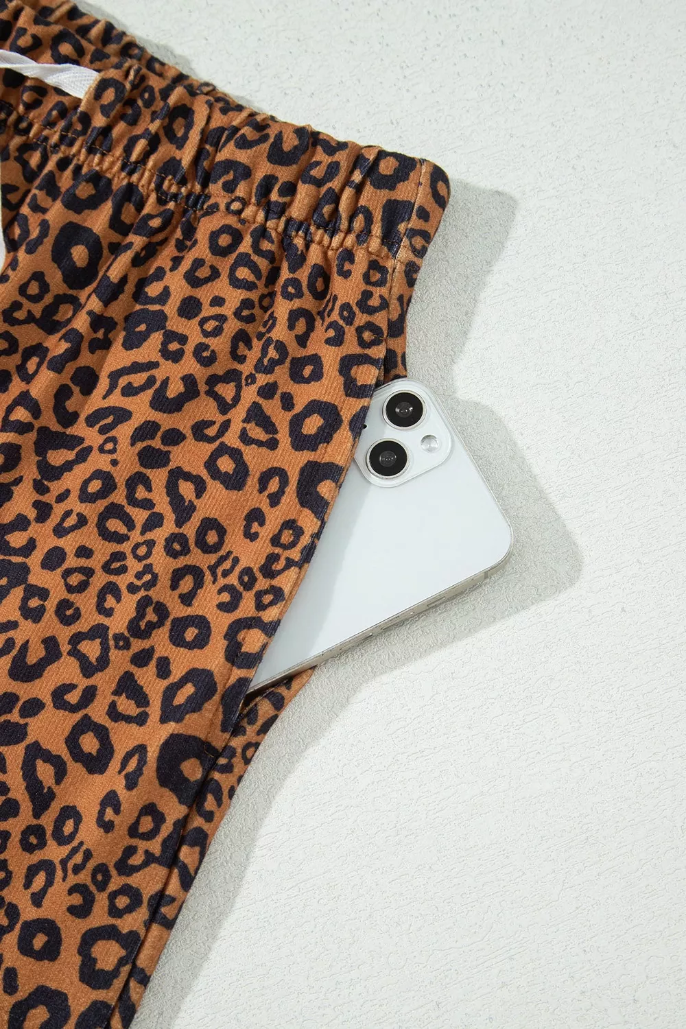 Leopard Print Long Sleeve Top Relaxed Pant Set, image 9