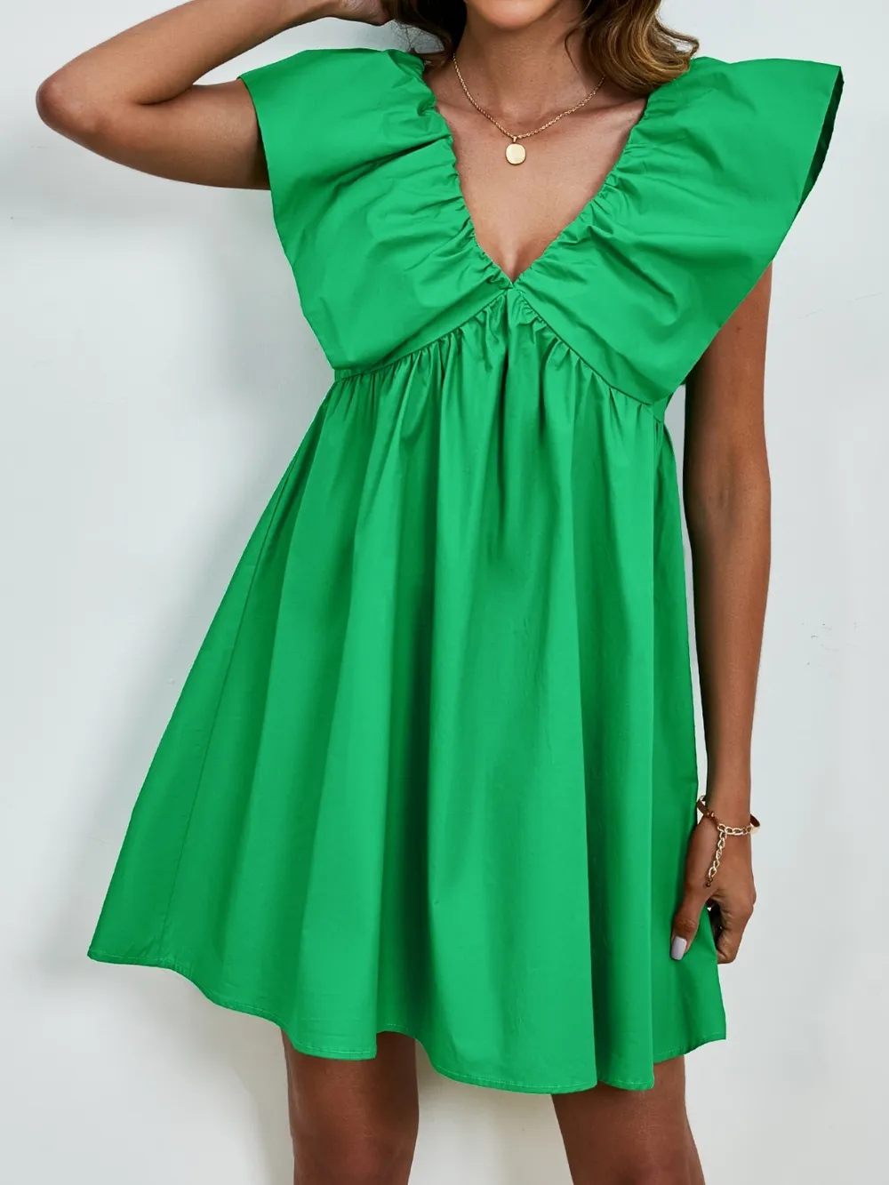 V-Neck Cap Sleeve Mini Dress, image 16