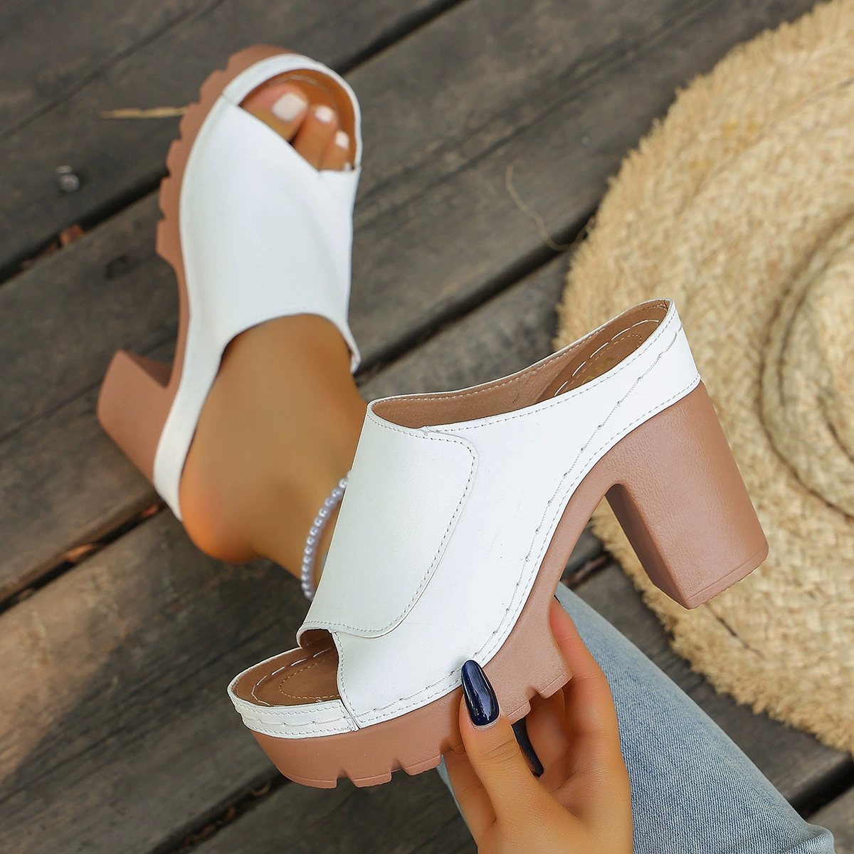 Open Toe Block Heels Sandals, image 6