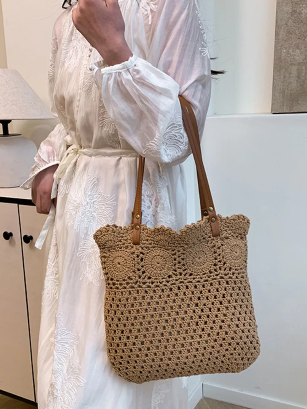 Crochet Knit Shoulder Bag, image 5
