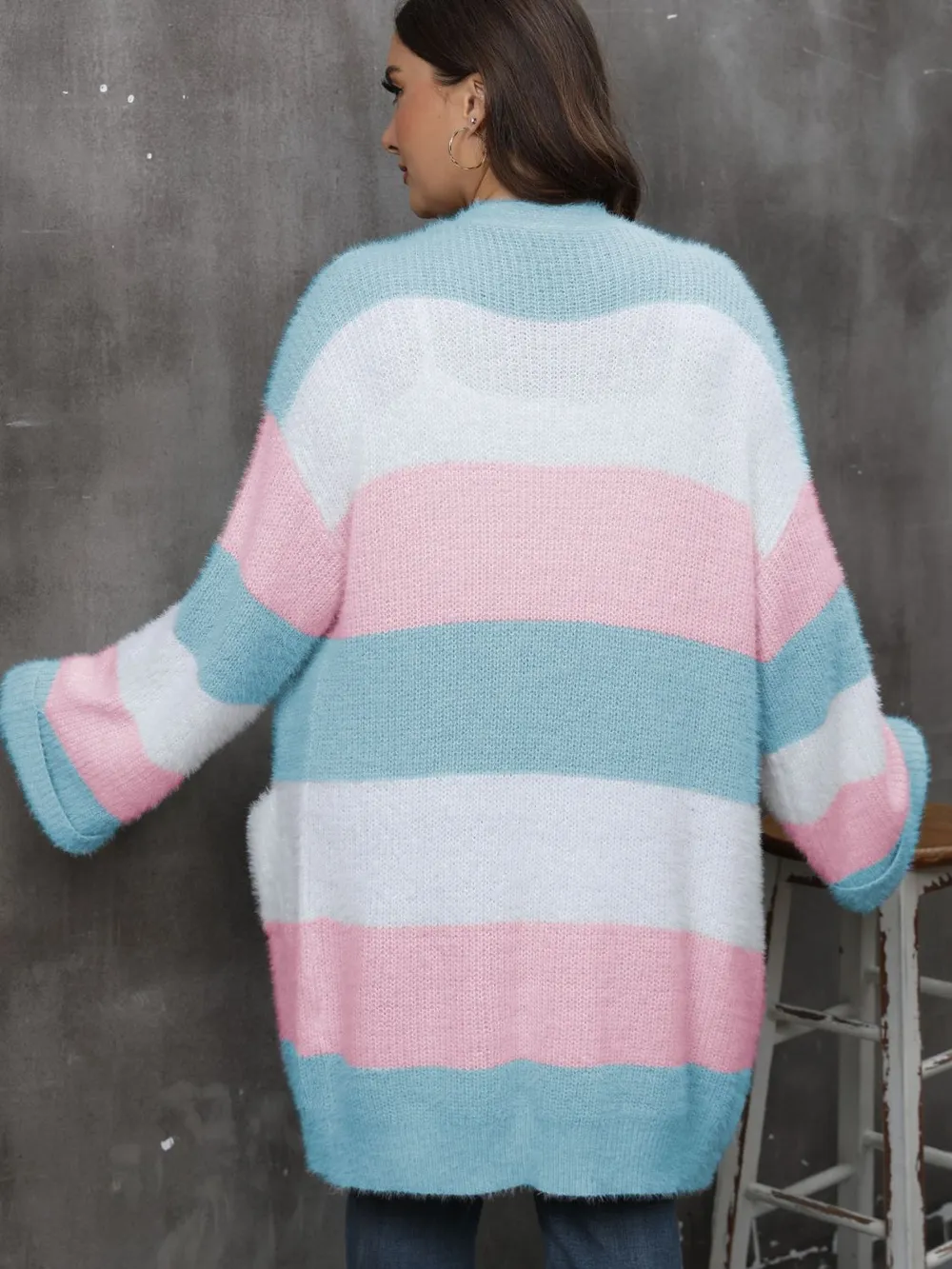 Plus Size Open Front Long Sleeve Cardigan, image 9
