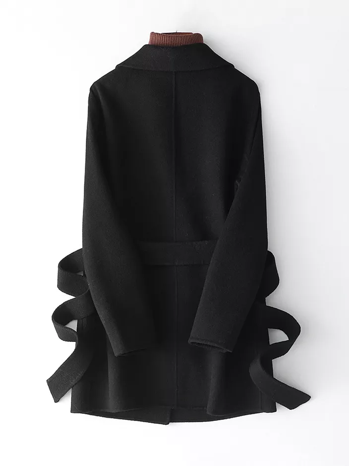 Double-Sided Wool Coat with Belted, image 3