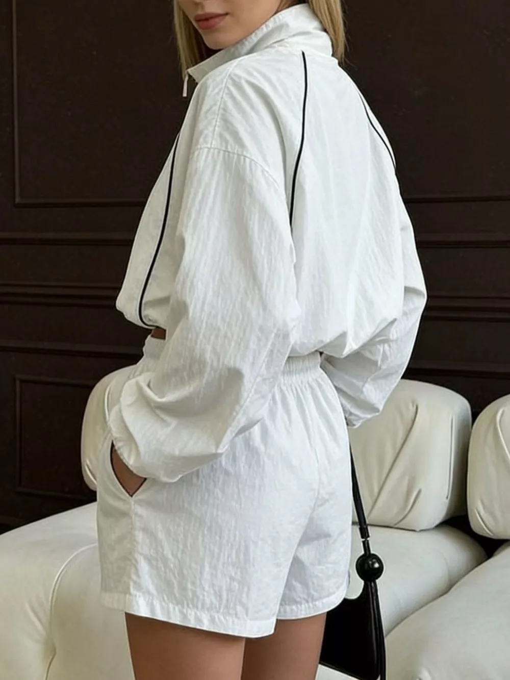 Zip-Up Jacket and Shorts Two-Piece Set, image 8