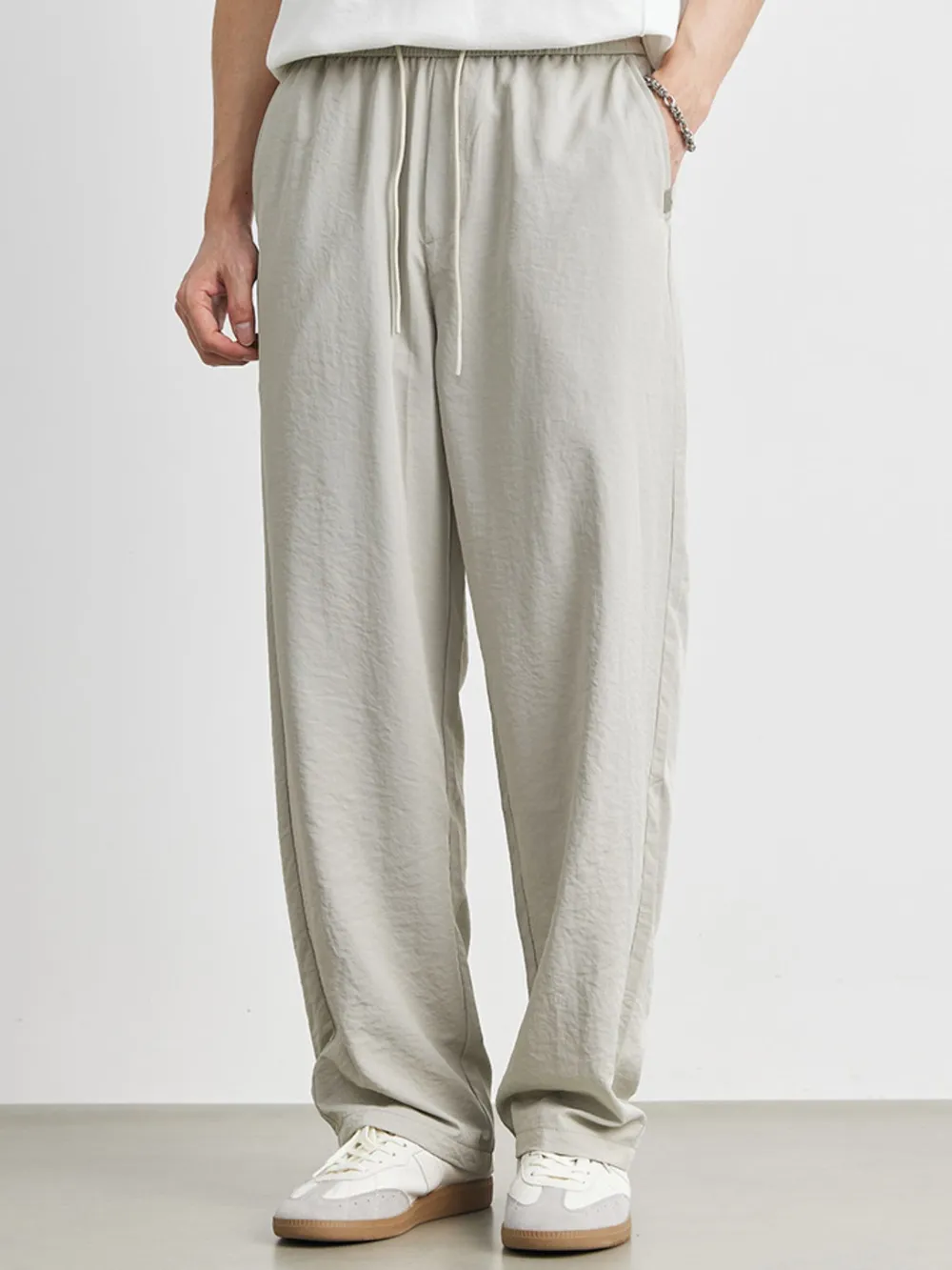 Men's Casual Drawstring Wide Leg Pants, image 5
