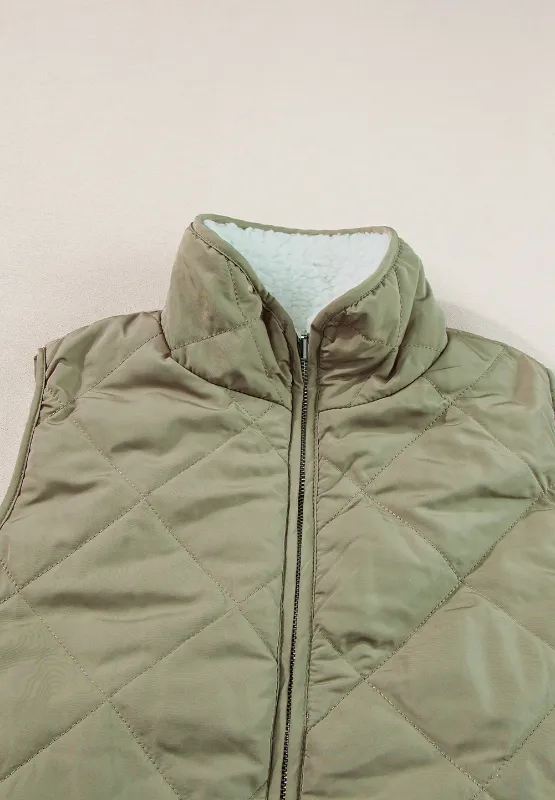 Fuzzy Zip Up Vest Coat with Pockets, image 12