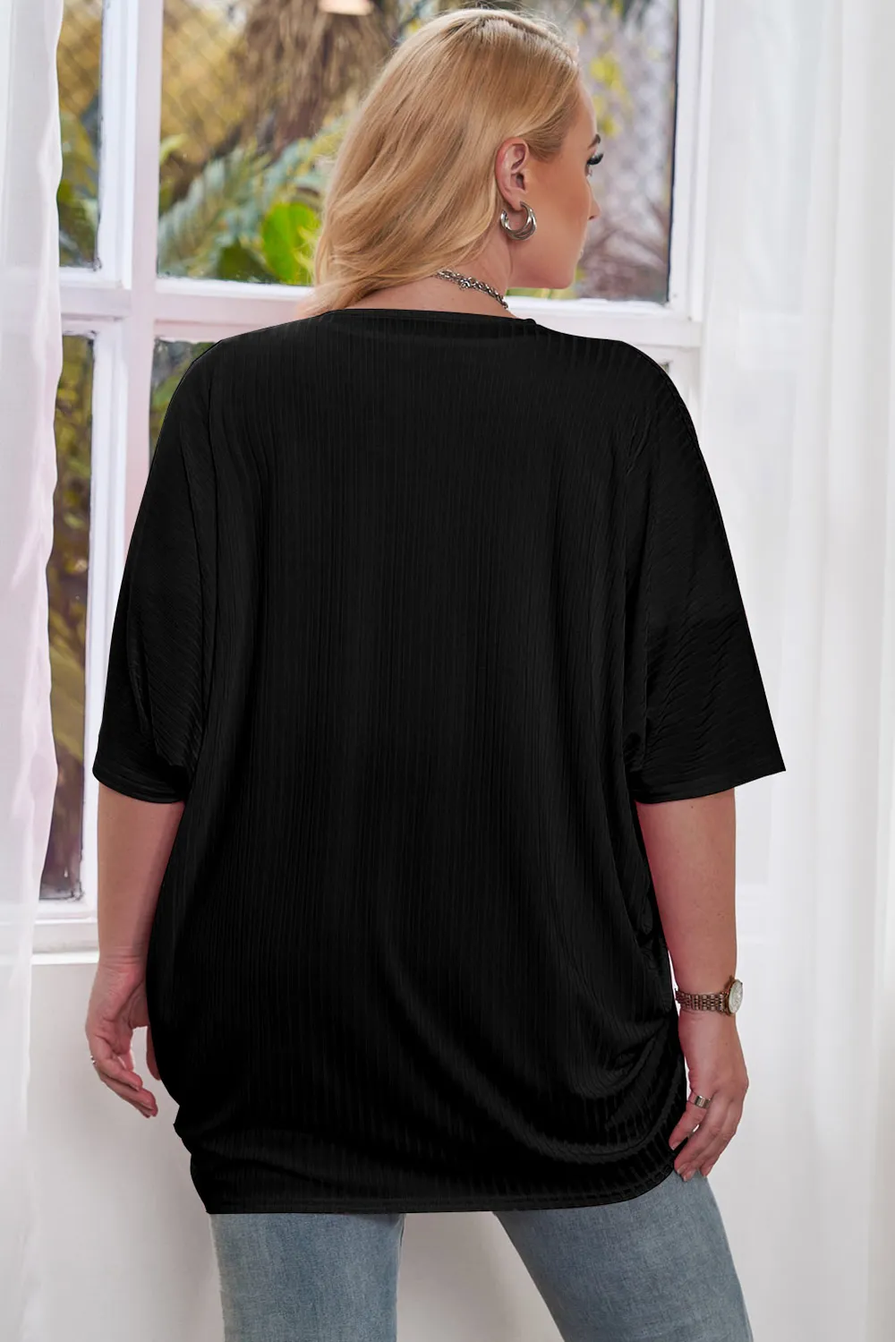 Plus Size Ribbed Cocoon Cover Up, image 12