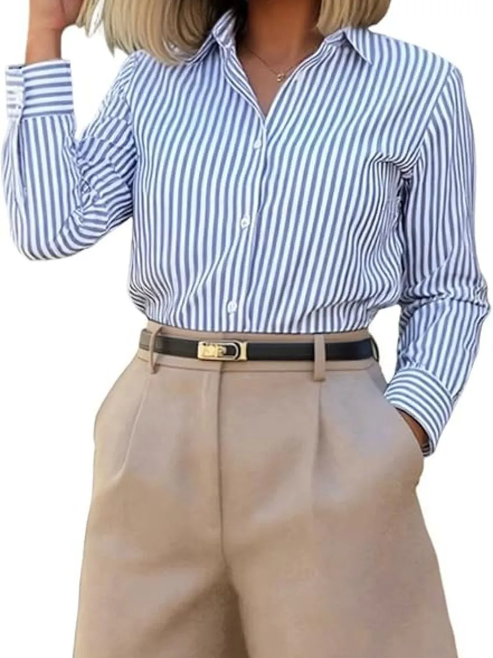High-Waisted Pleated Shorts, image 16