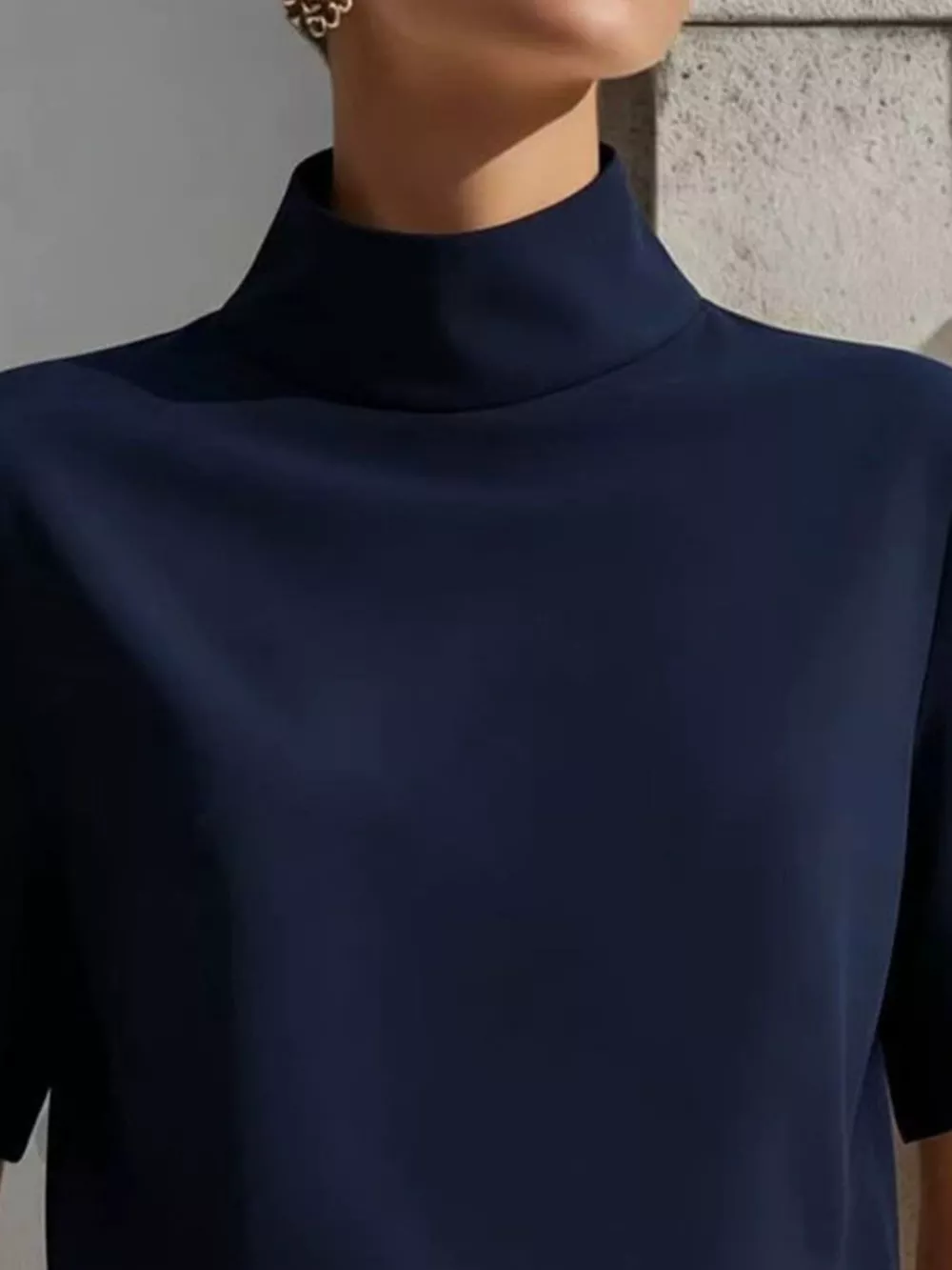 Mock Neck Short Sleeve T-Shirt, image 10