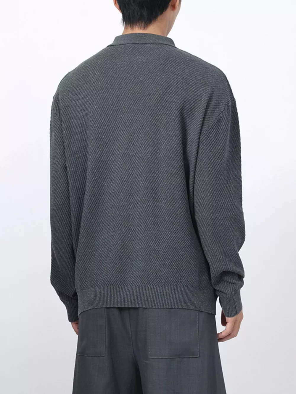Men's Textured Long Sleeve Knit Top, image 3