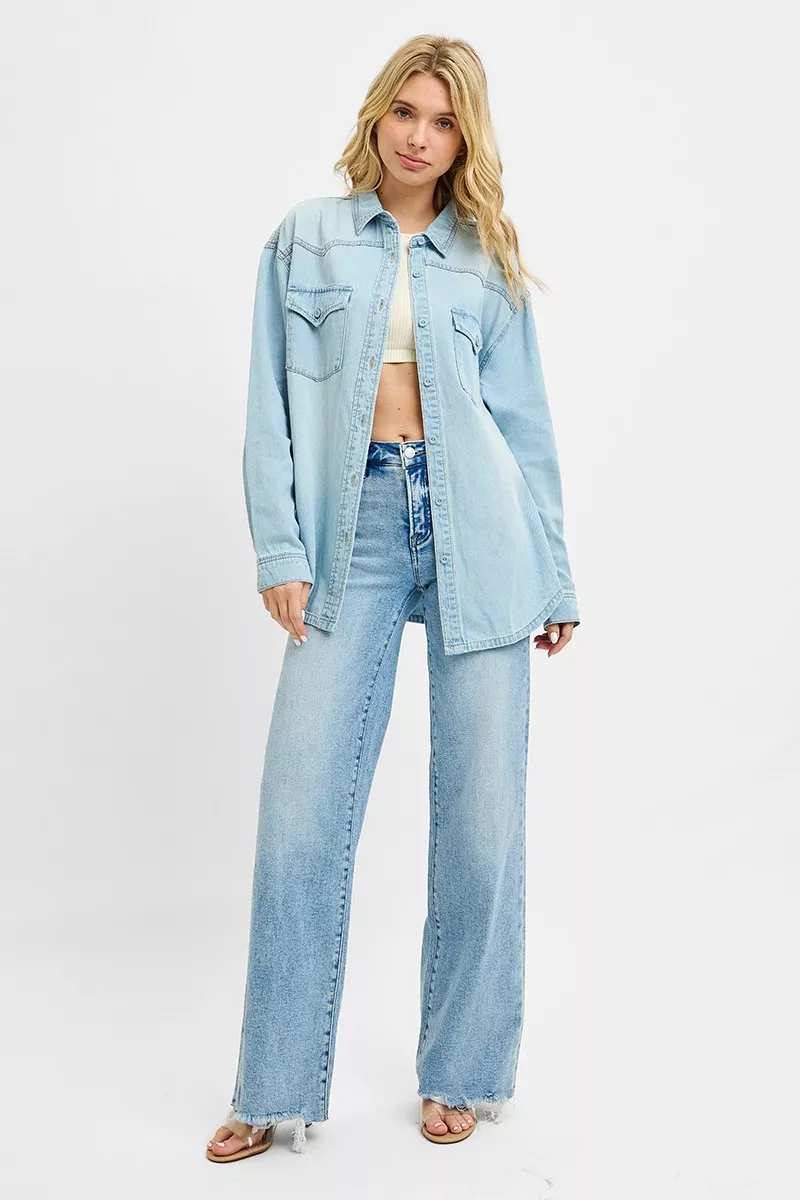 Western Yoke Style Relaxed Fit Denim Shirts, image 6