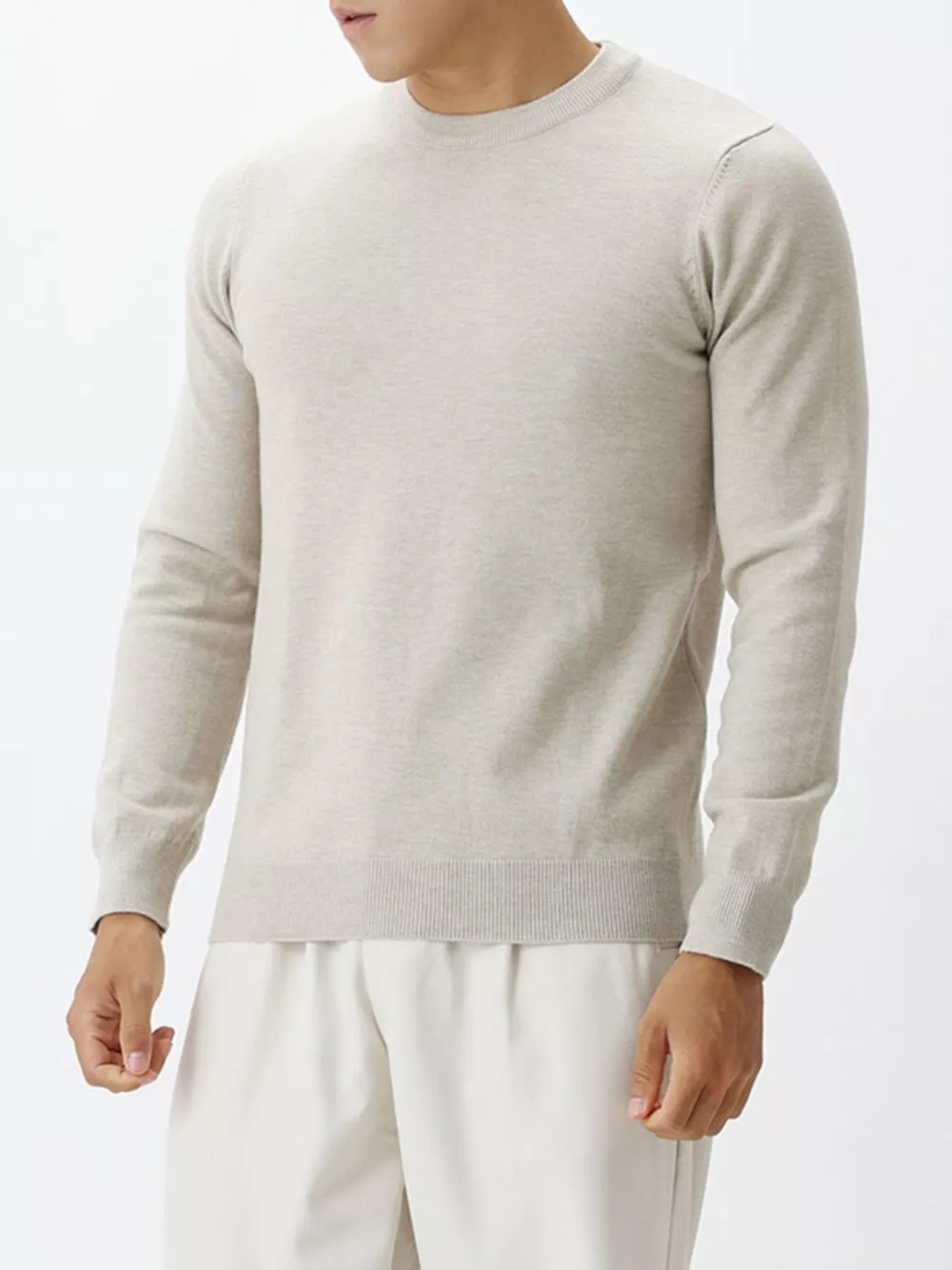 Men's Plus Size Classic Crew Neck Sweater, image 4