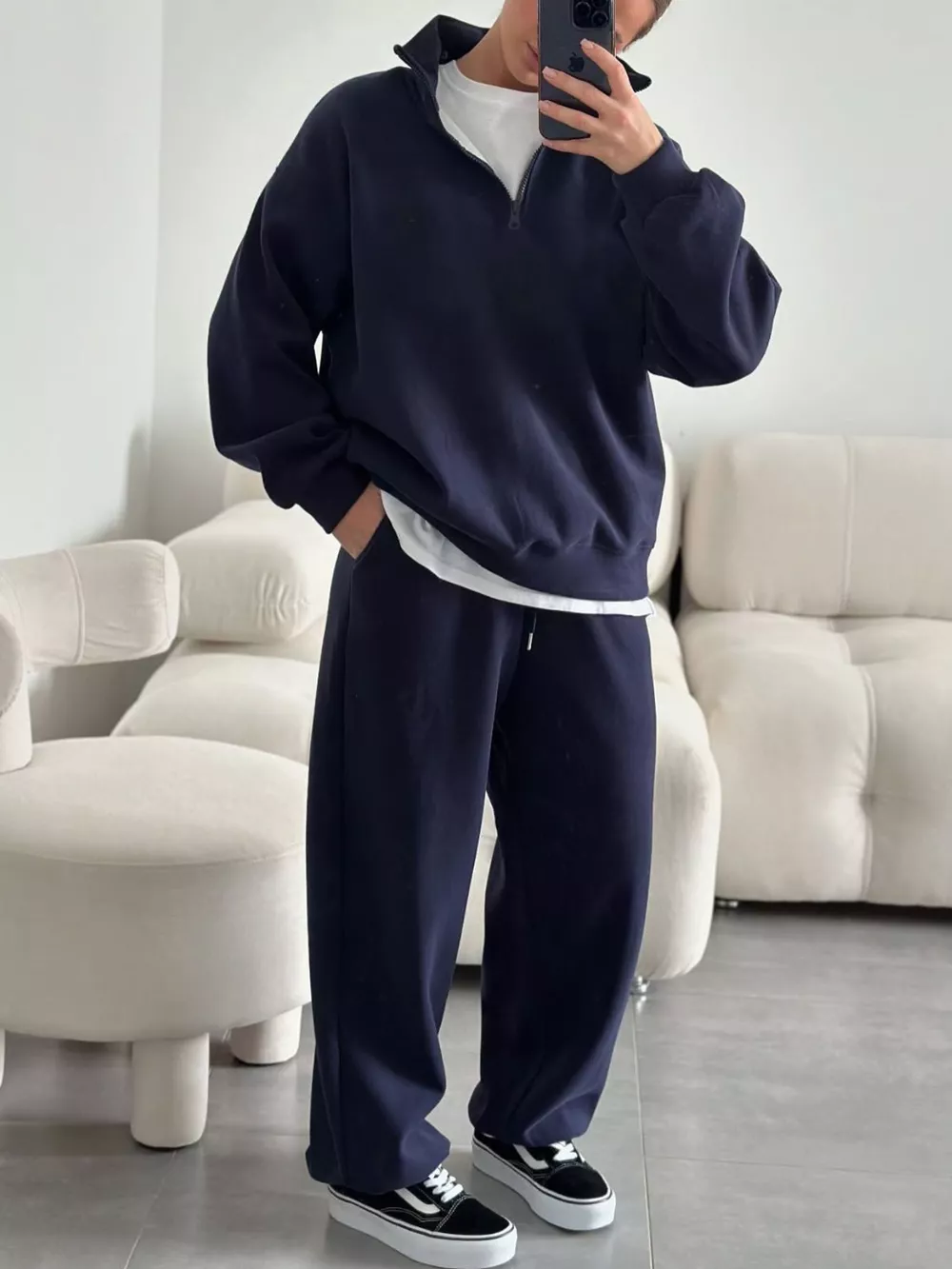 Quarter-Zip Top and Wide-Leg Sweatpants Set, image 22