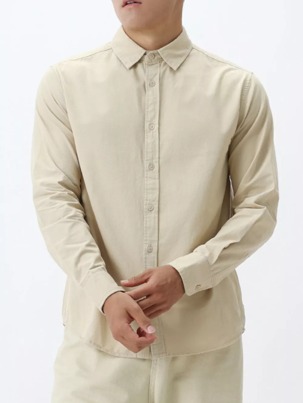 Men's Plus Size Long-Sleeve Button-Down Shirt, image 3