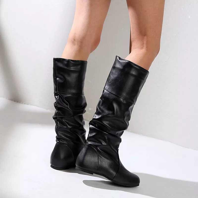 Round Toe Slouch Boots, image 3