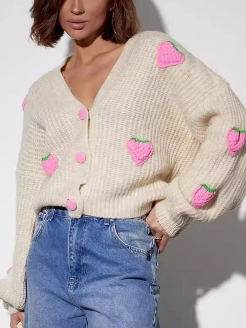 Strawberry Button Down Cardigan, image 9