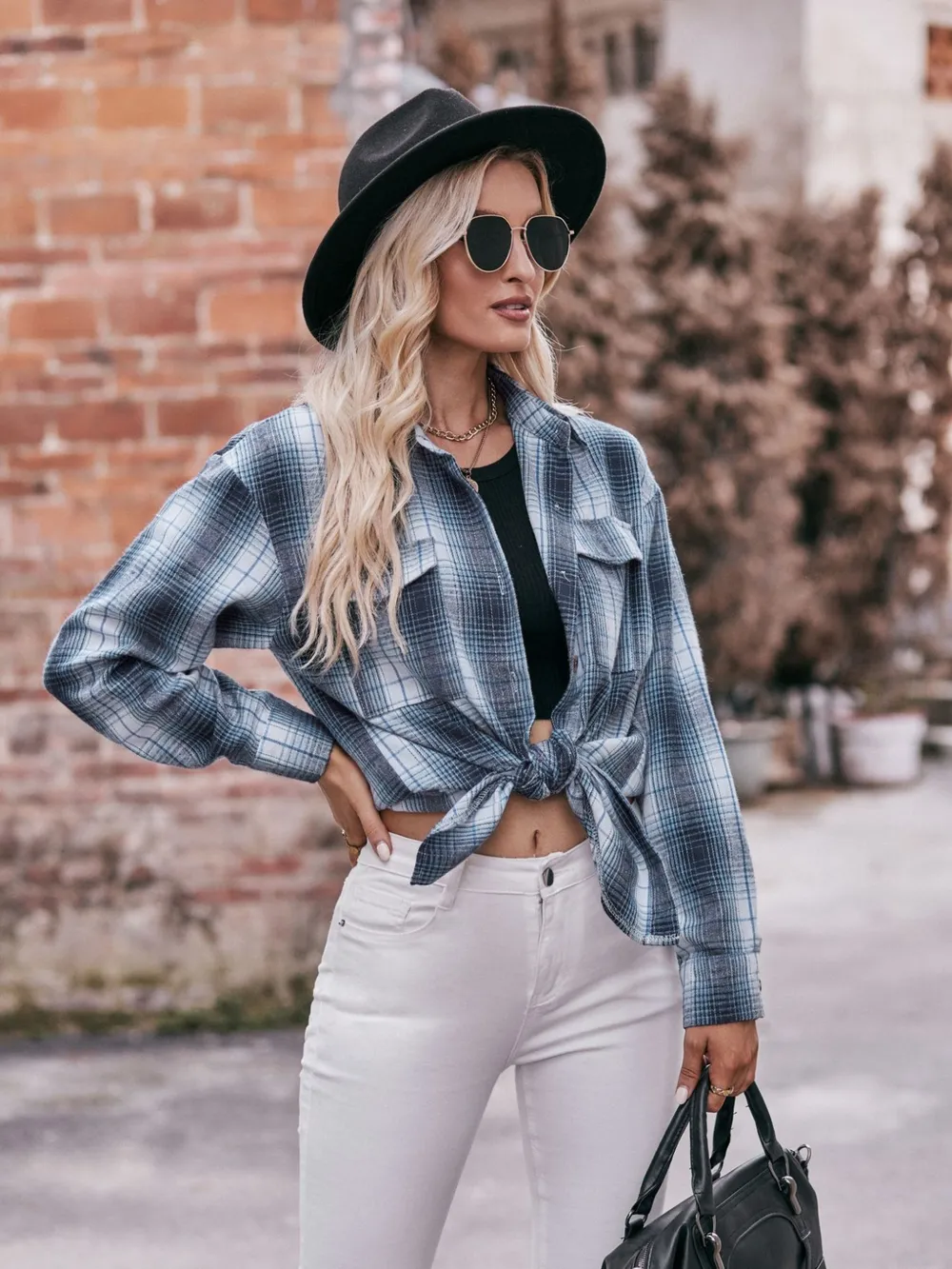 Plaid Button-Down Long Sleeve Shirt, image 26