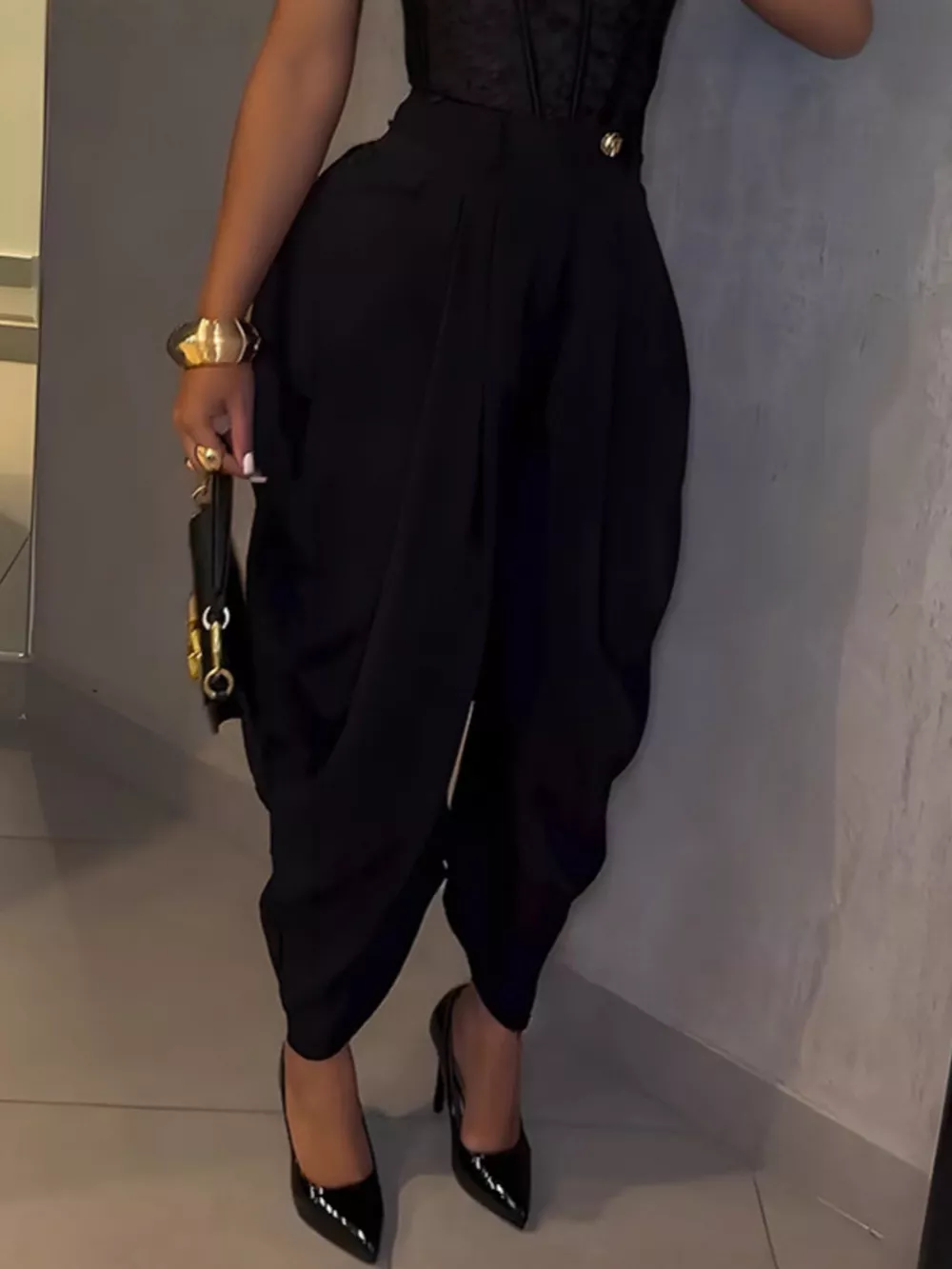 High-Waisted Wide Leg Pleated Pants, image 9