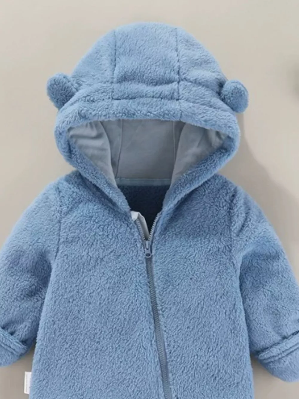 Children's Cozy Bear Hooded Fleece One-Piece, image 12