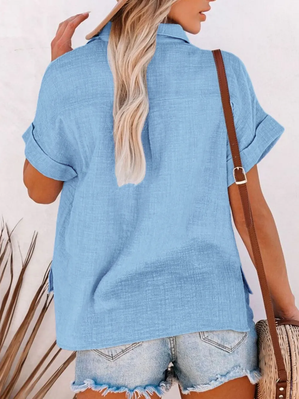 Full Size Button Up Short Sleeve Shirt Plus Size, image 9