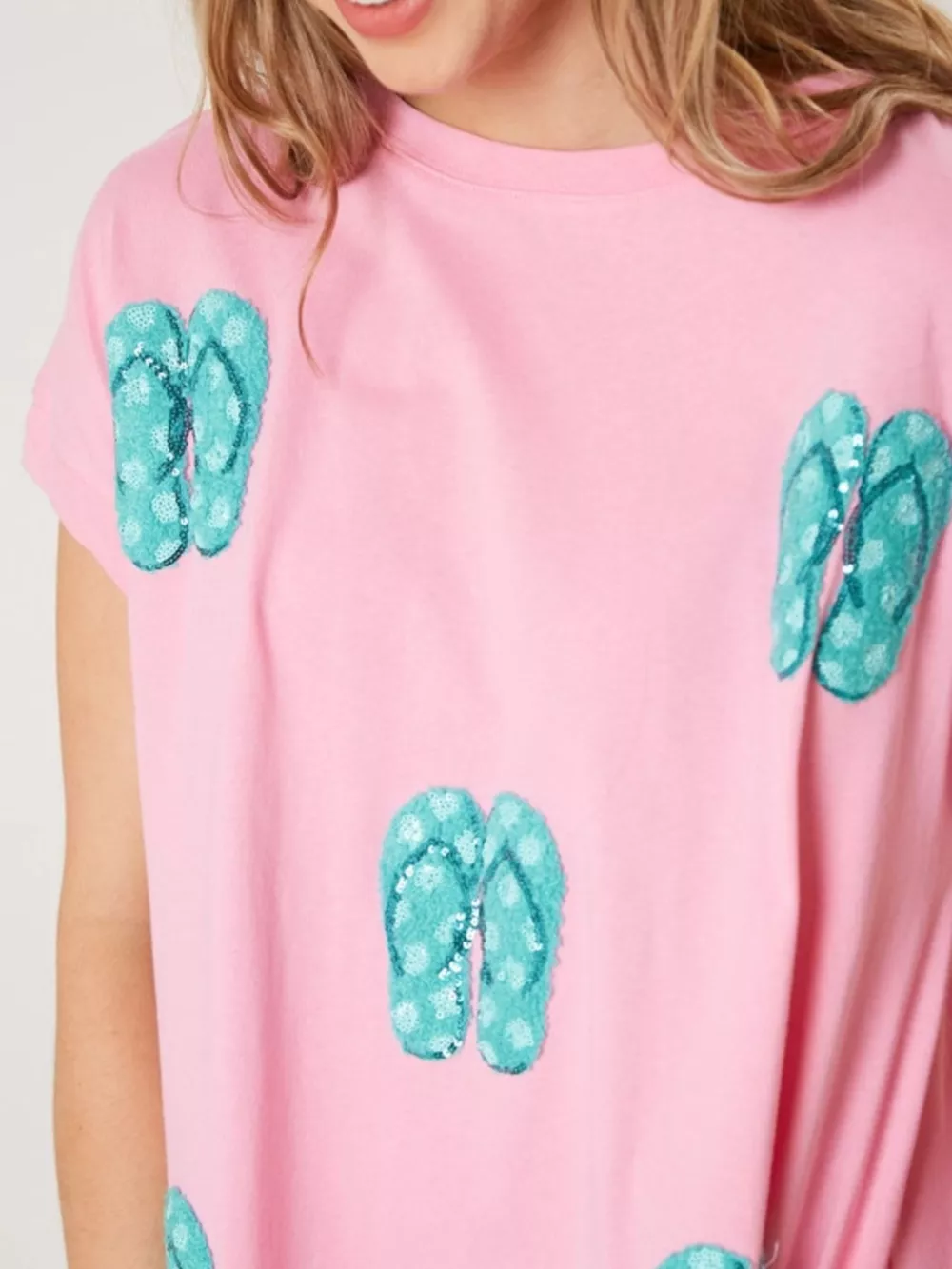 Sequin Short Sleeve Summer Tee Dress, image 9