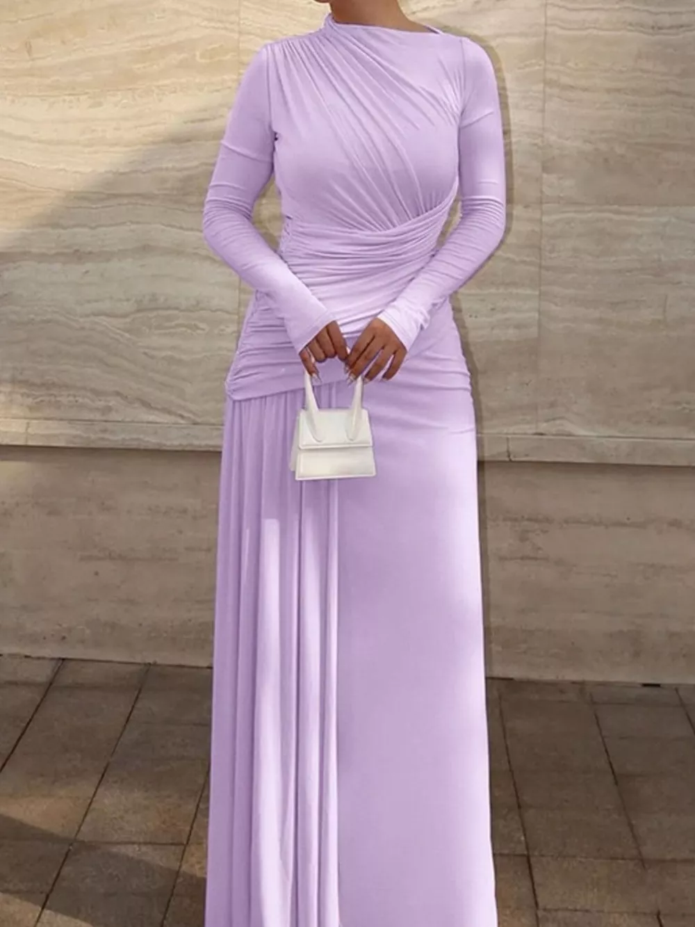 Ruched Long Sleeve Maxi Dress, image 10