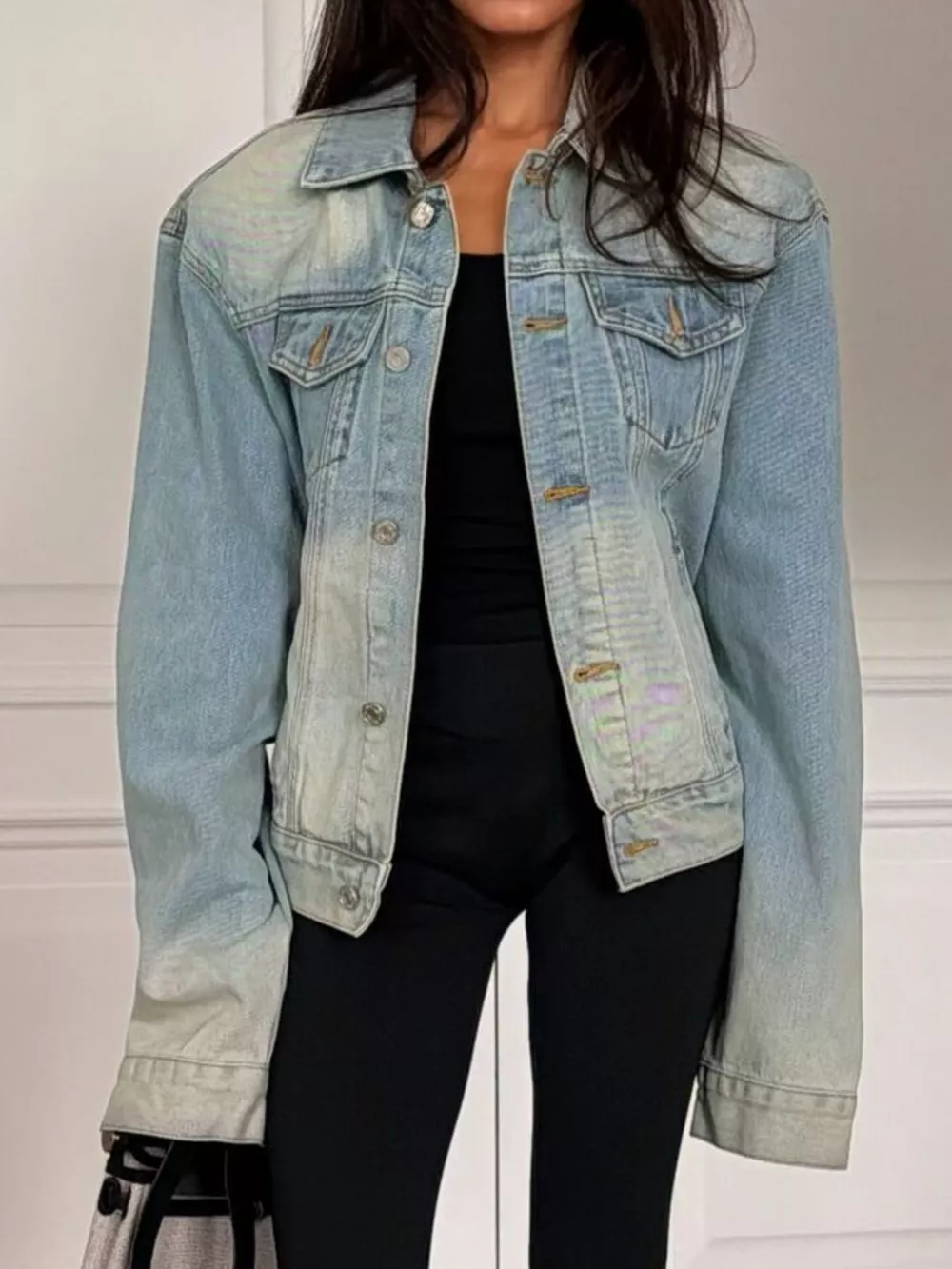 Vintage Wash Belted Denim Jacket, image 3