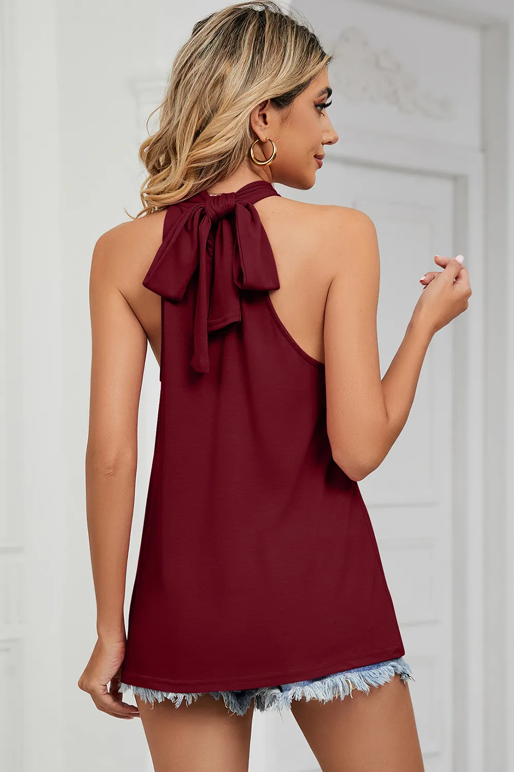 Tied Grecian Neck Tank, image 3