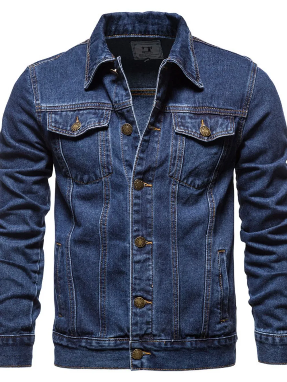 Men's Button Down Long Sleeve Denim Jacket, image 8