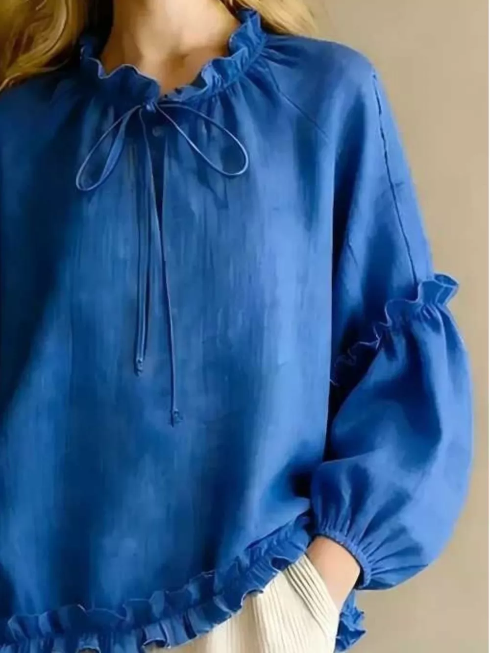 Frill Balloon Sleeve Blouse, image 18