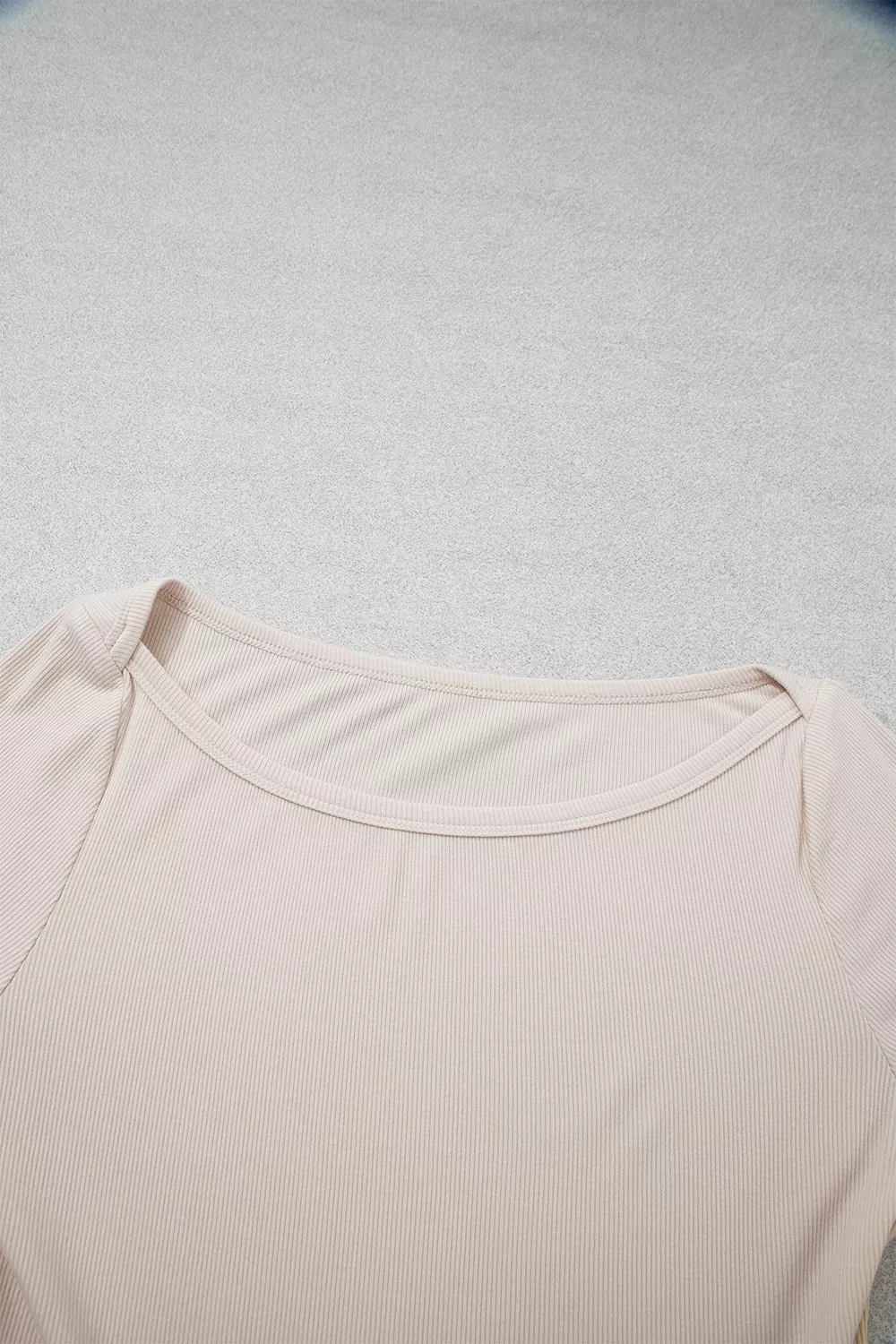 Lace Cuff Patchwork Round Neck Long Sleeve Top, image 7
