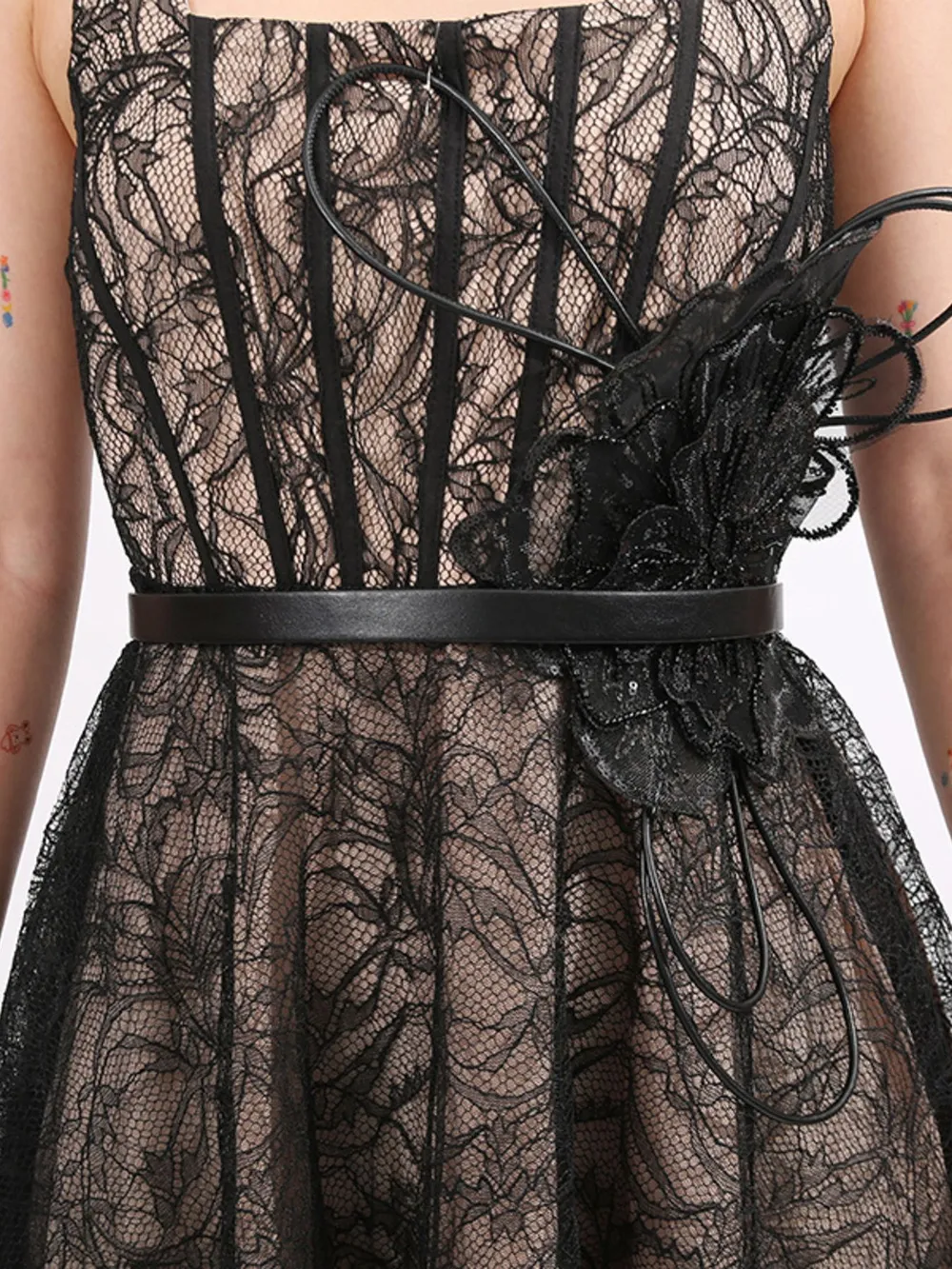 Lace Square Neck Midi Dress, image 7