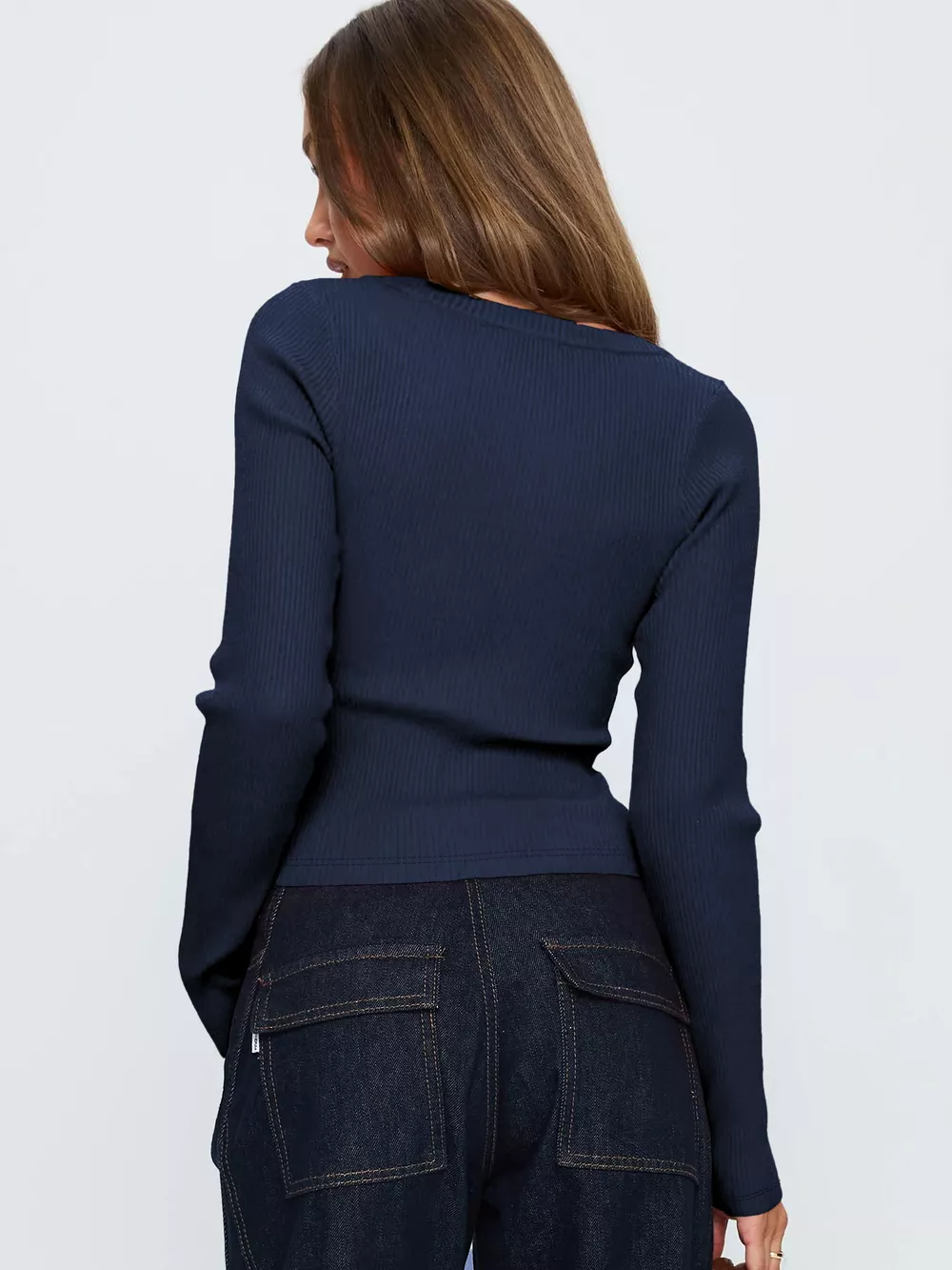 Ribbed Knit Button-Down Cardigan, image 12