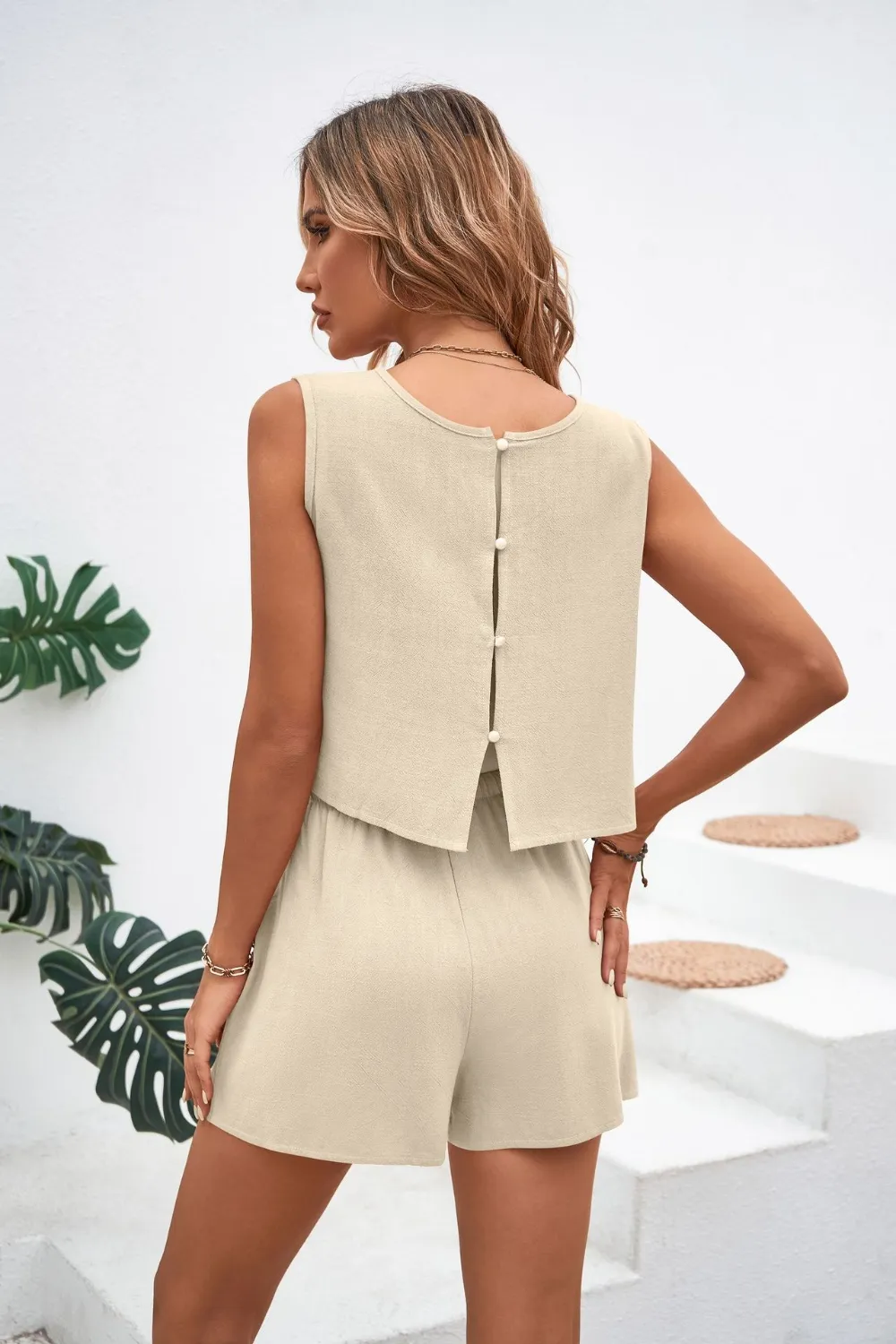 Round Neck Top and Drawstring Shorts Set, image 9